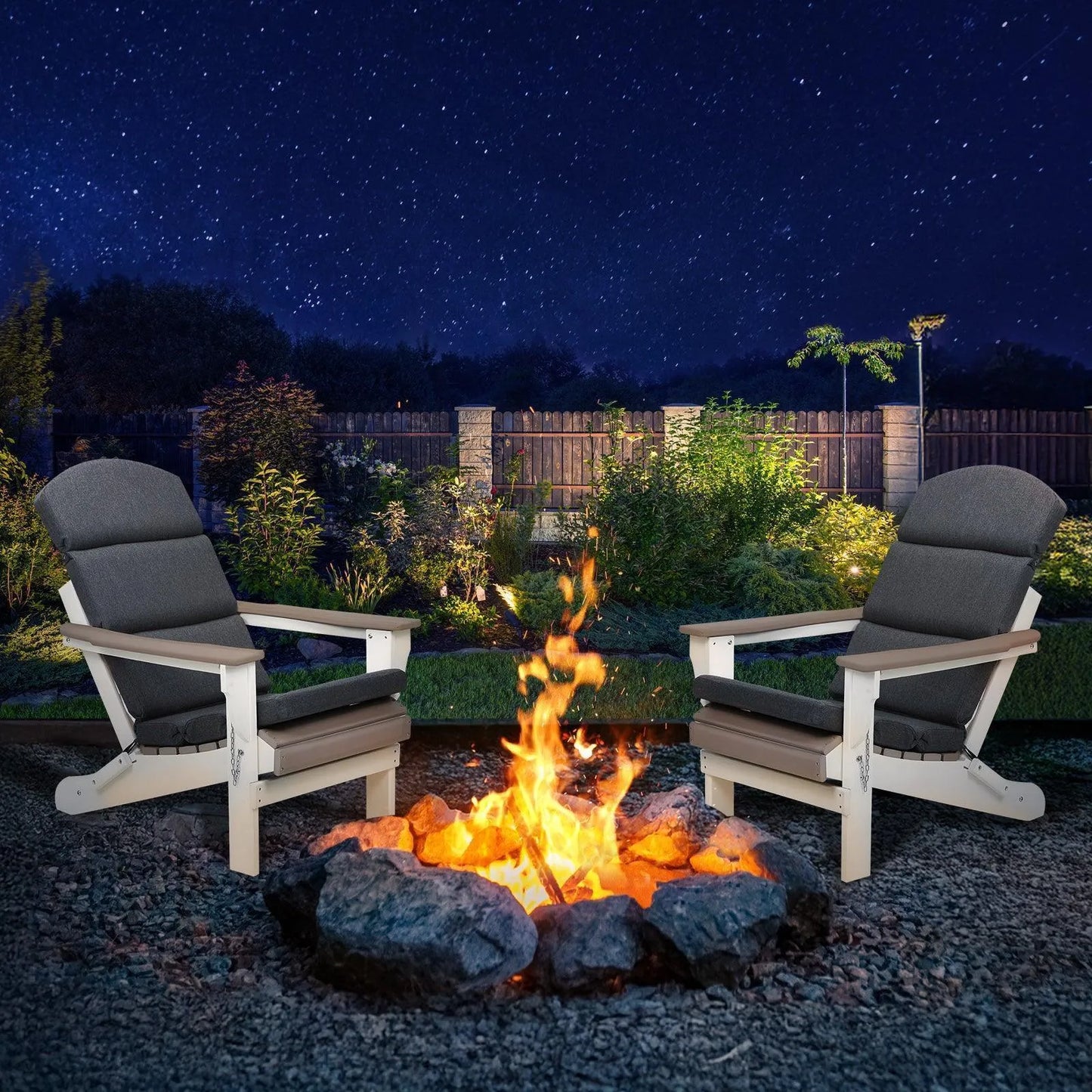 52x20x2.5 inch Patio High-Back Adirondack Chair Cushions Set of 2 - Charcoal - Aoodor