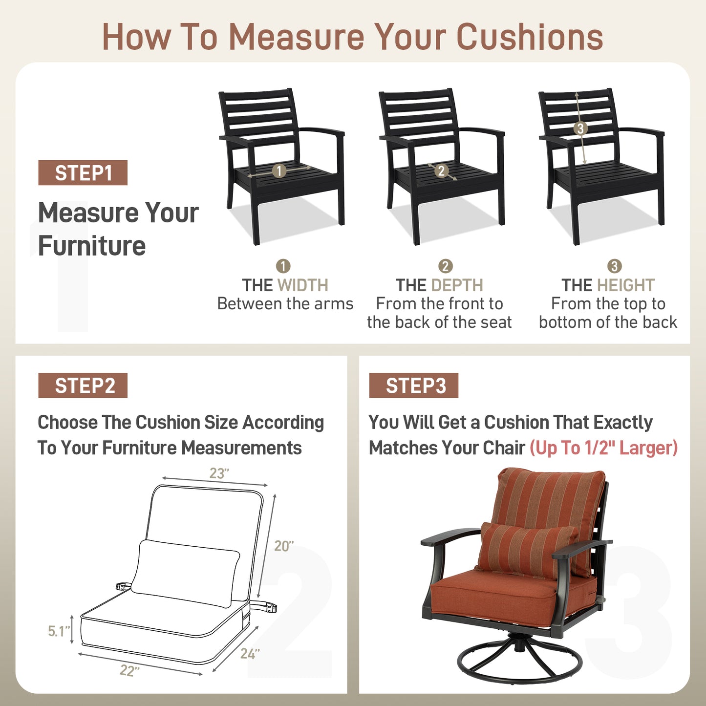 Patio Deep Chair Cushion, 2 Back 2 Seater 2 Pillow, Wine Red Stripe