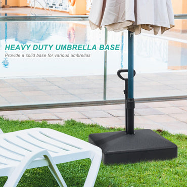 Patio Umbrella Base Heavy Duty with Wheels and Pull Rod, Fillable Umbrella Base, Mobile Market Stand for Deck, Poolside, Lawn - Black,Aoodor