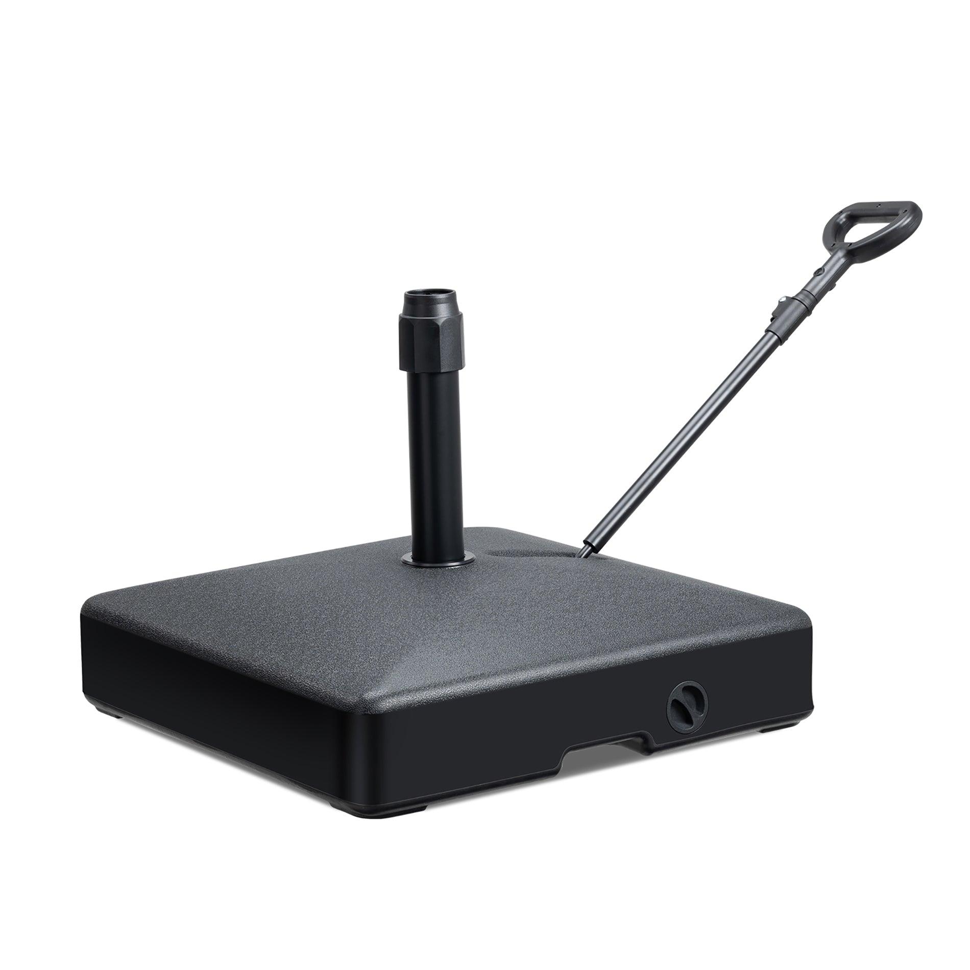 desk patio umbrella Aoodor Patio Umbrella Base with Wheels and Pull Rod