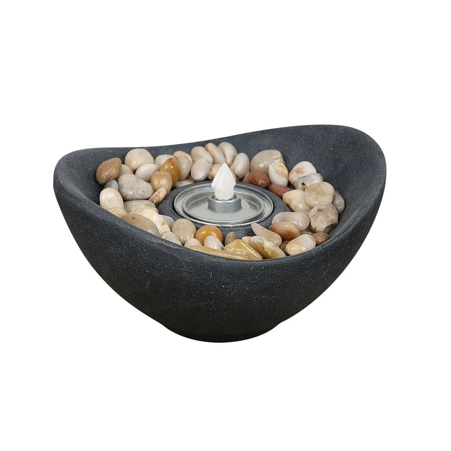 Portable Concrete Fire Pit - Indoor/Outdoor Tabletop Fireplace for Balcony, Patio Decor Tool Aoodor Graphite