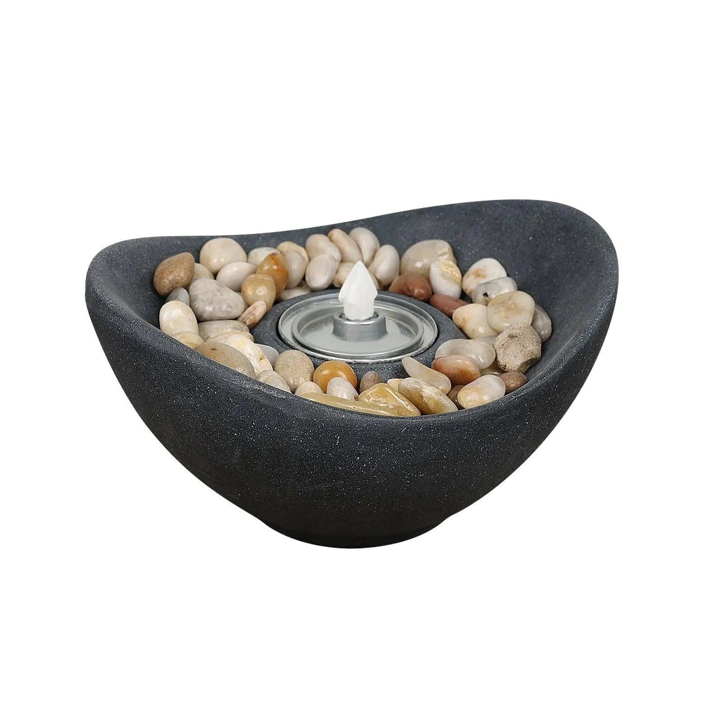 Portable Concrete Fire Pit - Indoor/Outdoor Tabletop Fireplace for Balcony, Patio Decor Tool Aoodor Graphite Aoodor