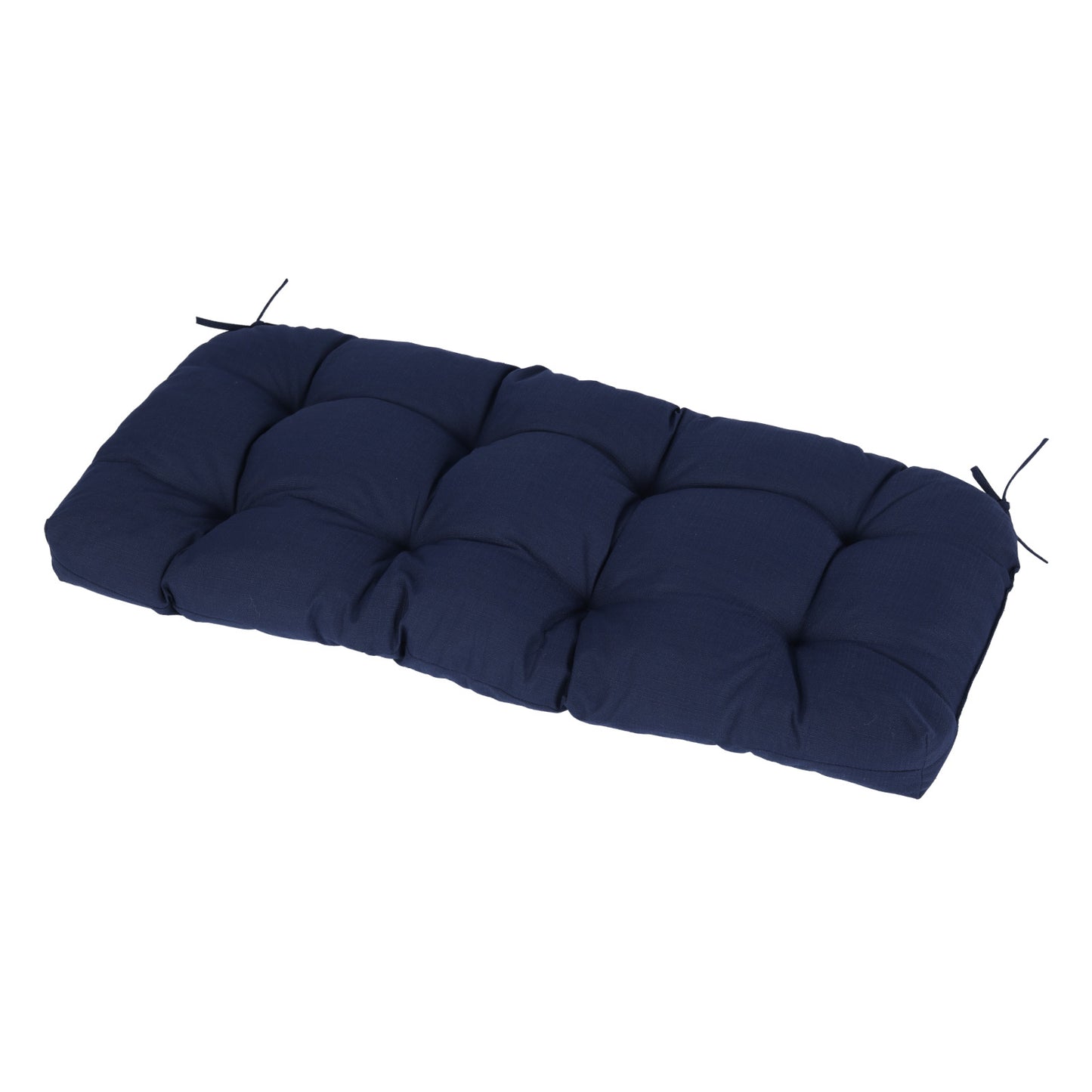 Outdoor Polyester Tufted Bench Cushion, Water & Fade Resistant, Dark Blue