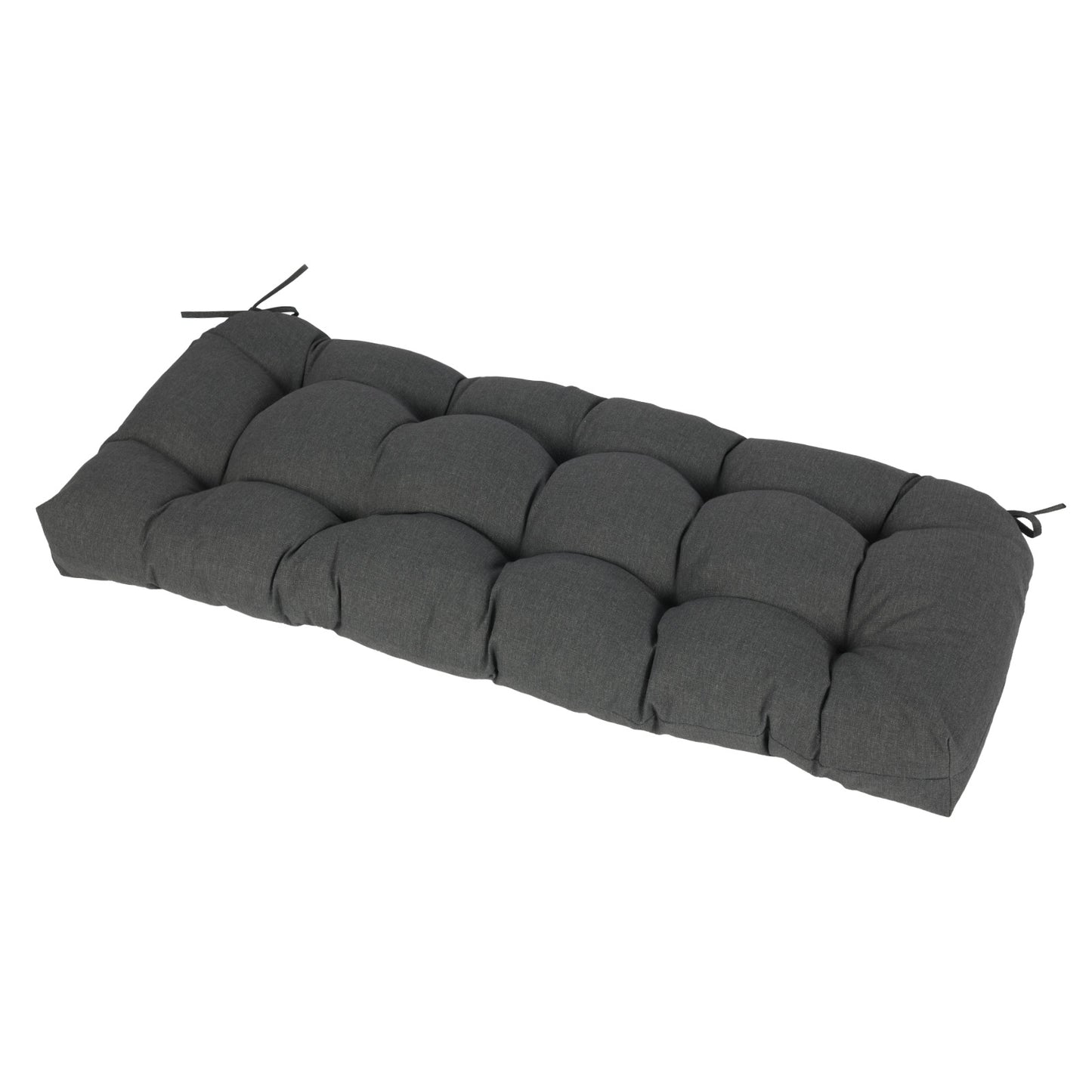 Outdoor Polyester Tufted Bench Cushion, Water & Fade Resistant, Dark Gray