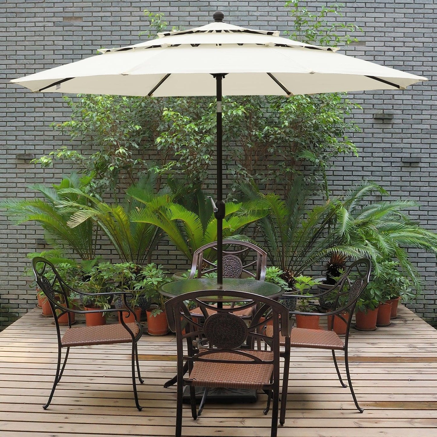 3 Tier 10ft. Patio Umbrella - Market Umbrella with Crank (No Base) Patio Umbrella Aoodor