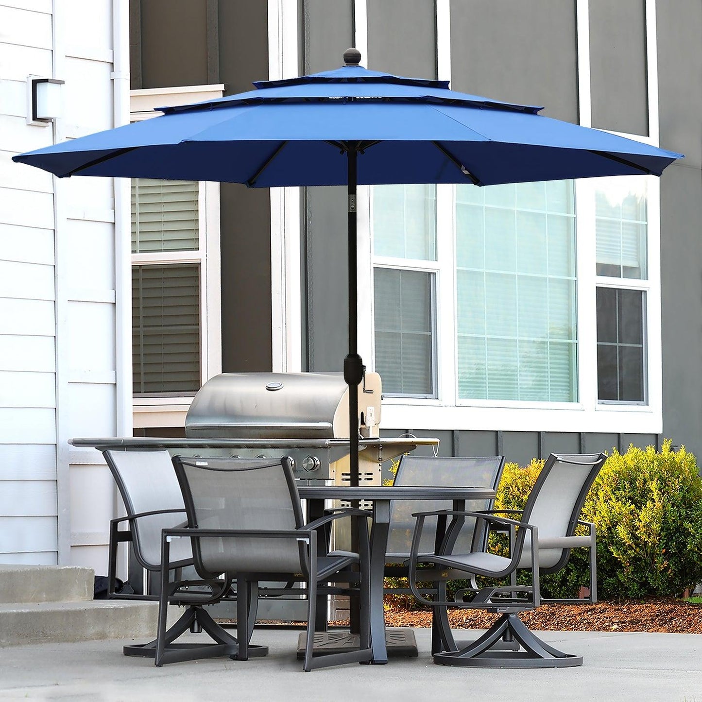 3 Tier 10ft. Patio Umbrella - Market Umbrella with Crank (No Base) Patio Umbrella Aoodor