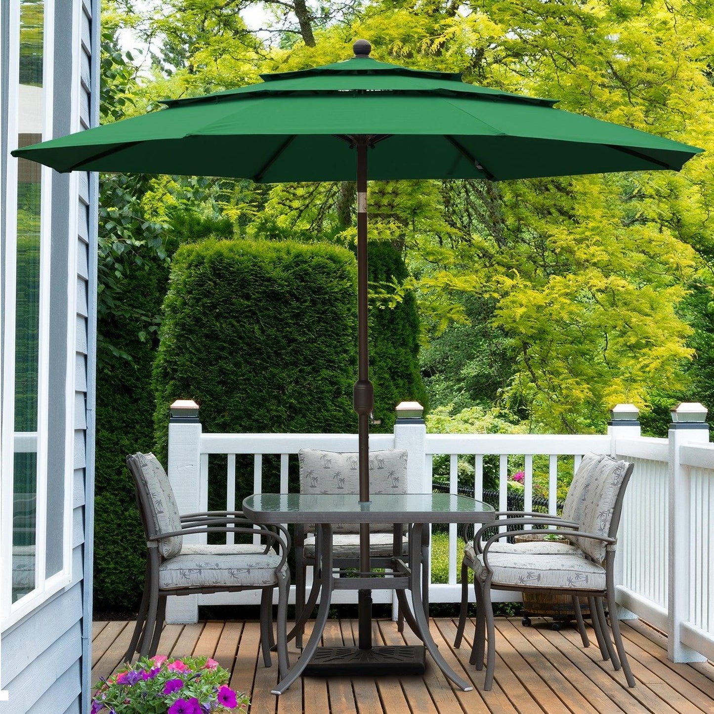 3 Tier 10ft. Patio Umbrella - Market Umbrella with Crank (No Base) Patio Umbrella Aoodor