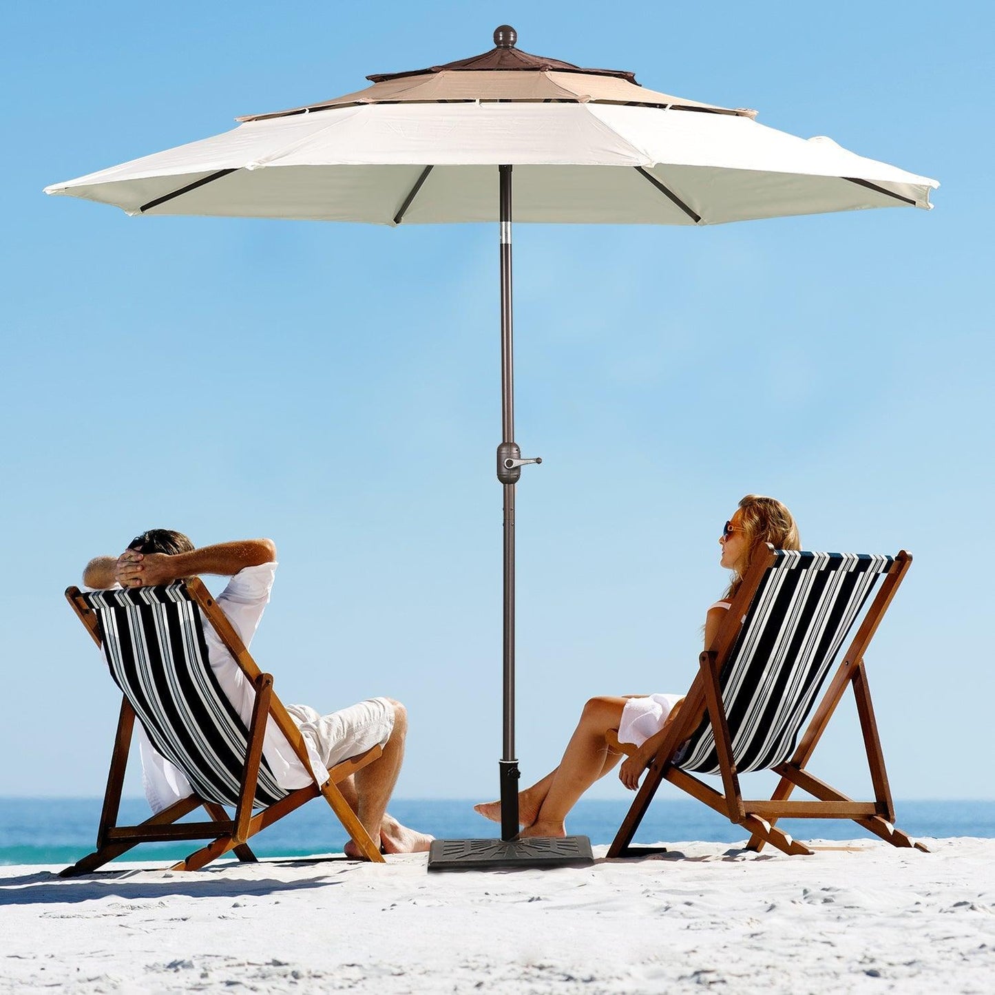 3 Tier 10ft. Patio Umbrella - Market Umbrella with Crank (No Base) Patio Umbrella Aoodor