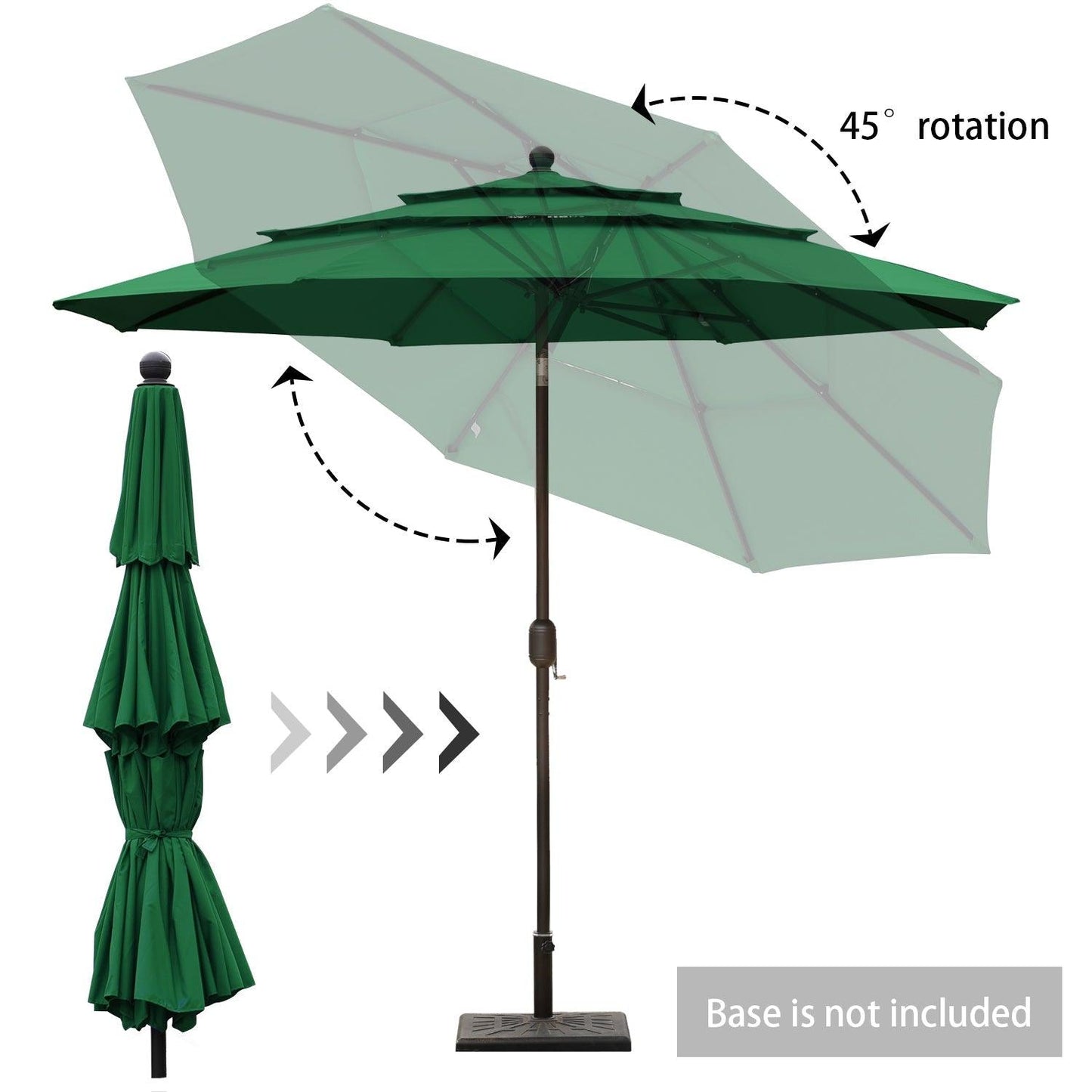 3 Tier 10ft. Patio Umbrella - Market Umbrella with Crank (No Base) Patio Umbrella Aoodor