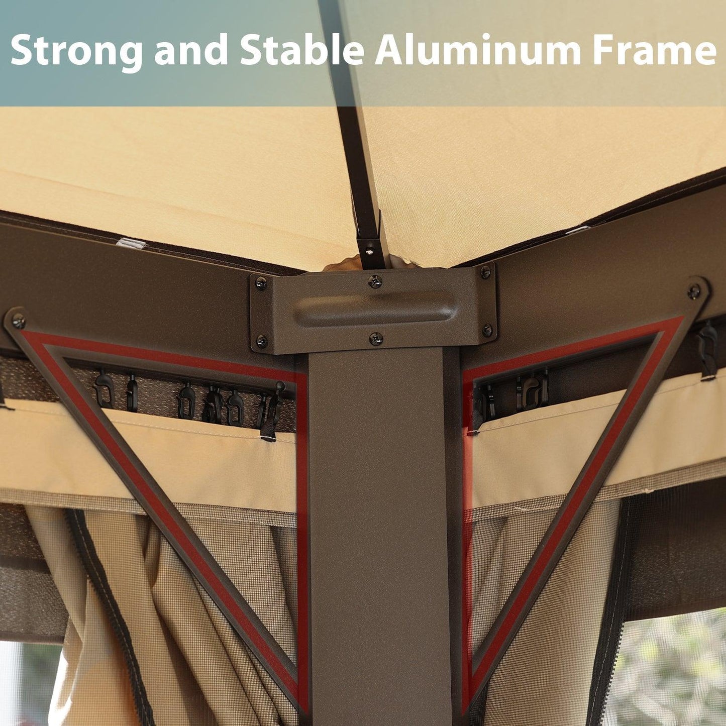 12 x 12 ft. Outdoor Gazebo Tent Canopy Shelter, Aluminum Frame with Privacy Curtain and Netting Gazebo Aoodor LLC