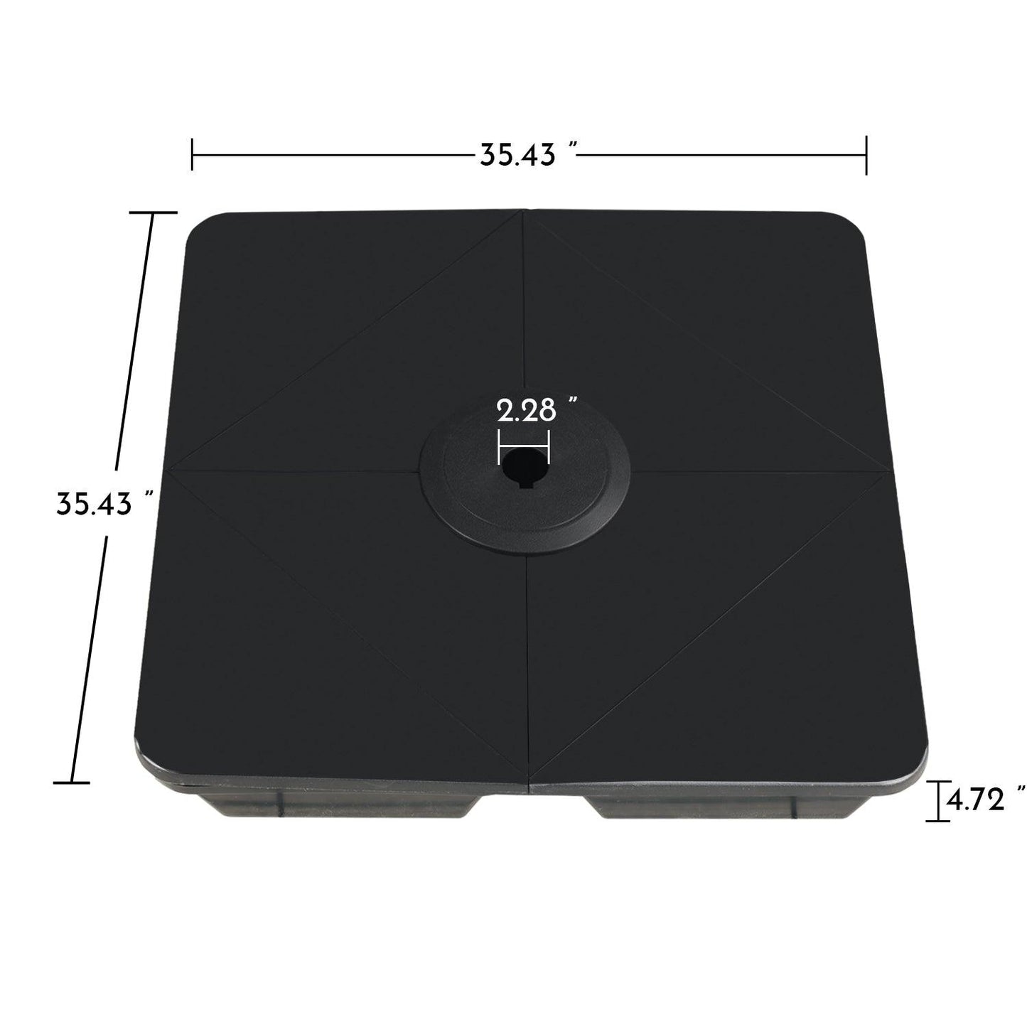 4-Piece Offset Cantilever Patio Umbrella Base Stand - Sand Filled Weight Plates for Stability Patio Umbrella Aoodor LLC