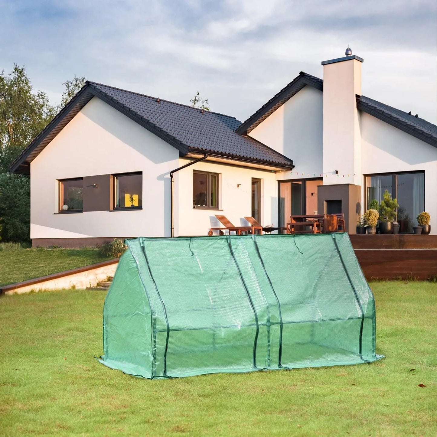 6 ft. x 3 ft. x 3ft. Mini Greenhouse with 2 Zipper Doors, Water Resistant UV Protected with 2 Covers Greenhouse Aoodor