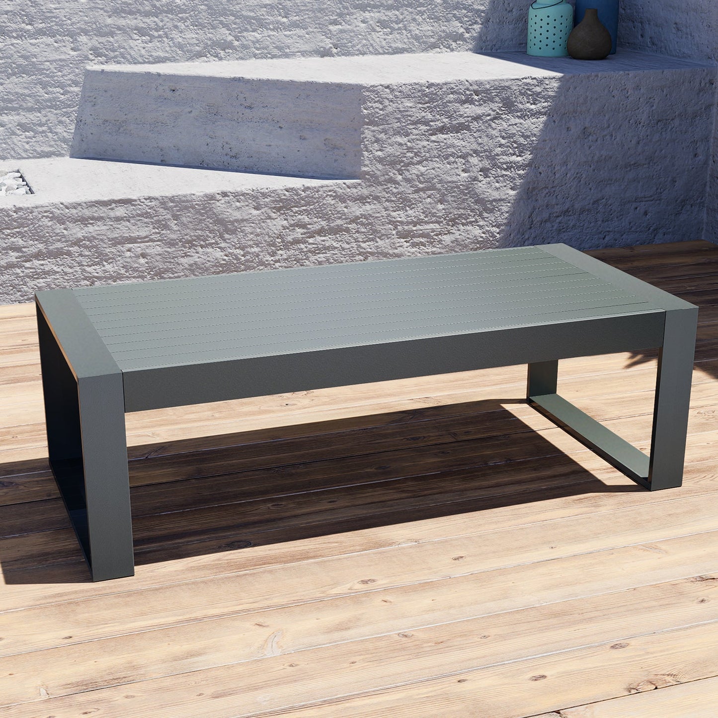 Aluminum Outdoor Coffee Table 39.3"x24.8"x16.1" - Stylish and Durable Addition to Your Outdoor Space Furniture Aoodor LLC