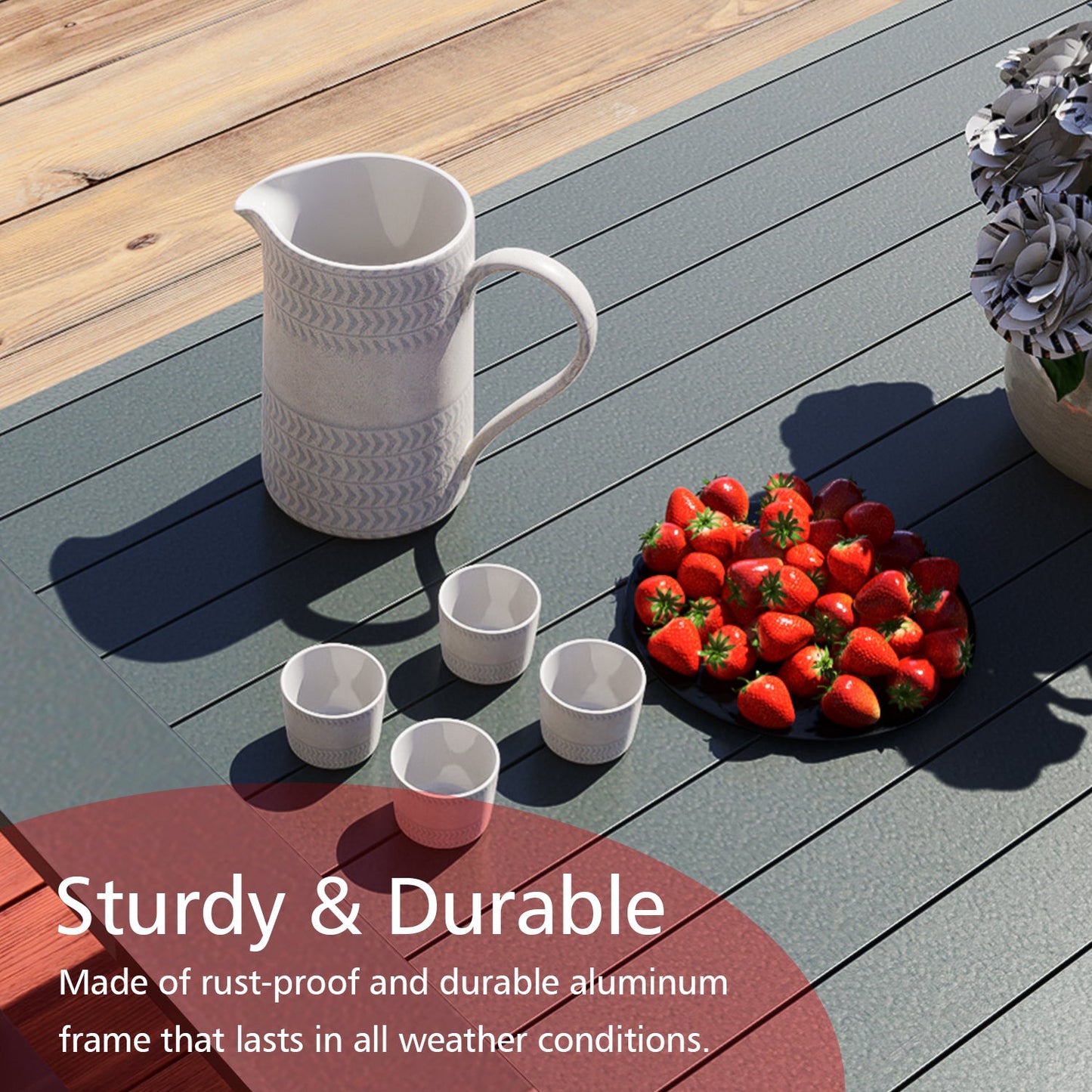 Aluminum Outdoor Coffee Table 39.3"x24.8"x16.1" - Stylish and Durable Addition to Your Outdoor Space Furniture Aoodor LLC