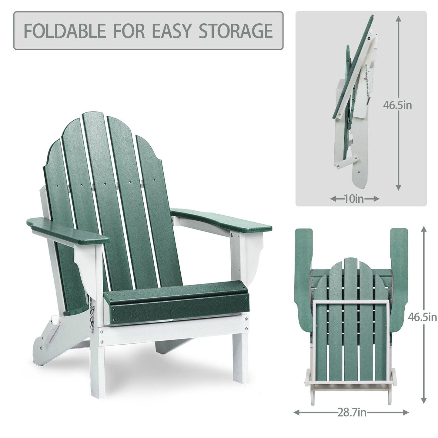 Folding Adirondack Chair 31.5'' (L) x 28.74'' (W) x 37'' (H) Furniture Aoodor