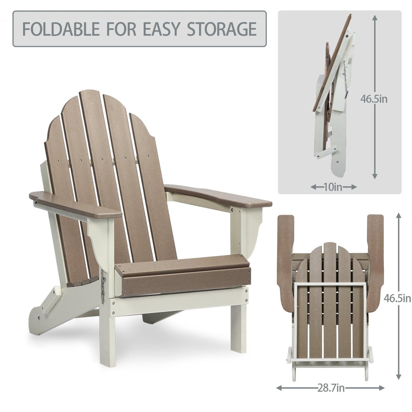 Folding Adirondack Chair 31.5'' (L) x 28.74'' (W) x 37'' (H) Furniture Aoodor