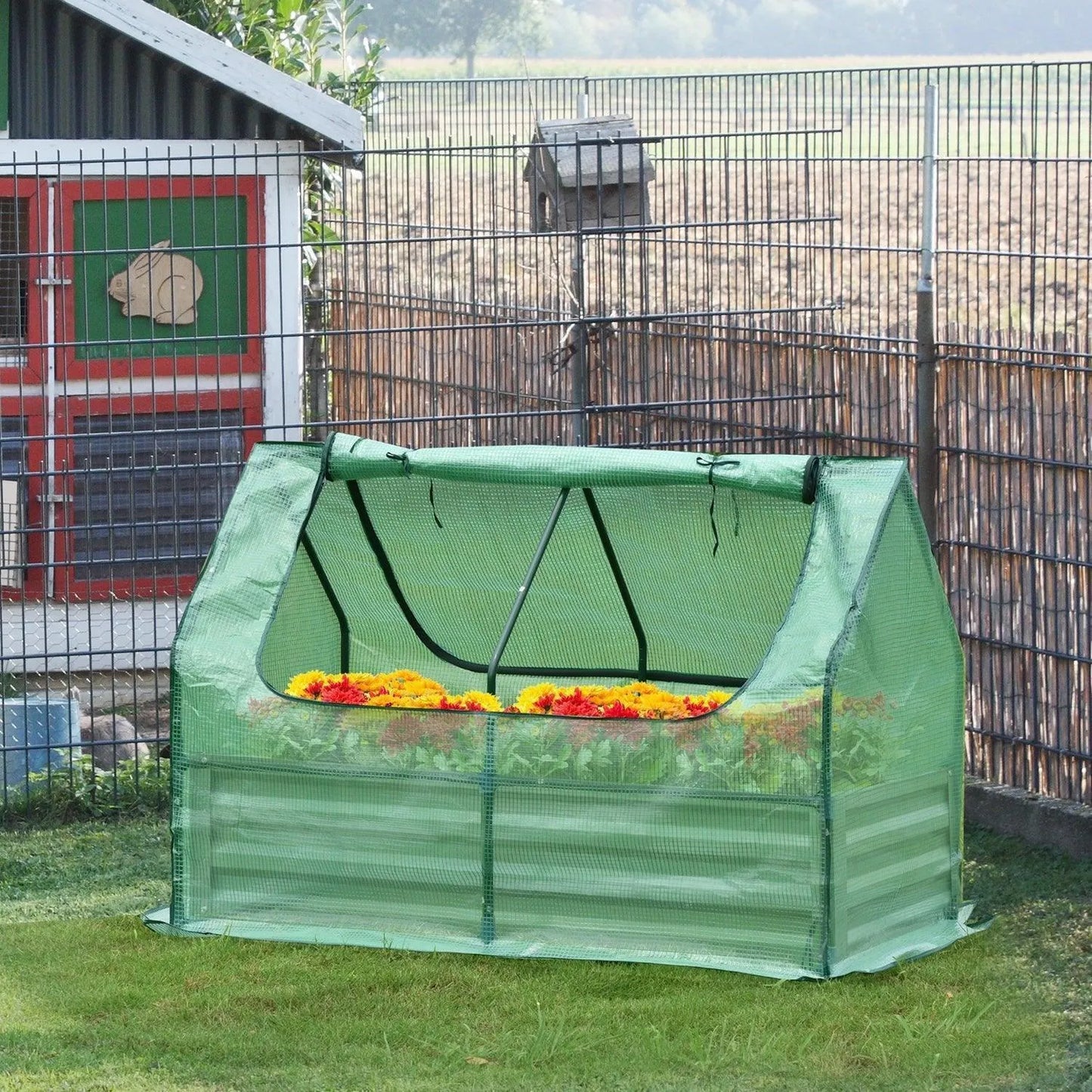 Greenhouse With Raised Garden Beds Greenhouse Aoodor