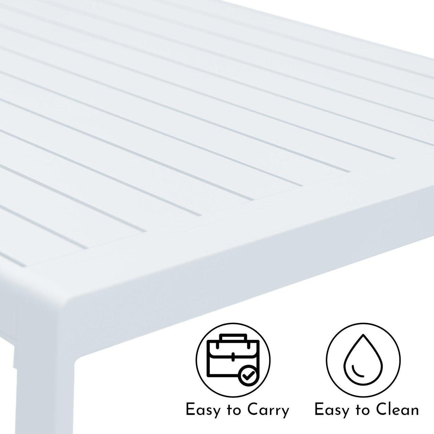 Outdoor 3-Piece Aluminum Picnic Table Set, Rectangular Patio Dining Table with Benches Furniture Aoodor LLC
