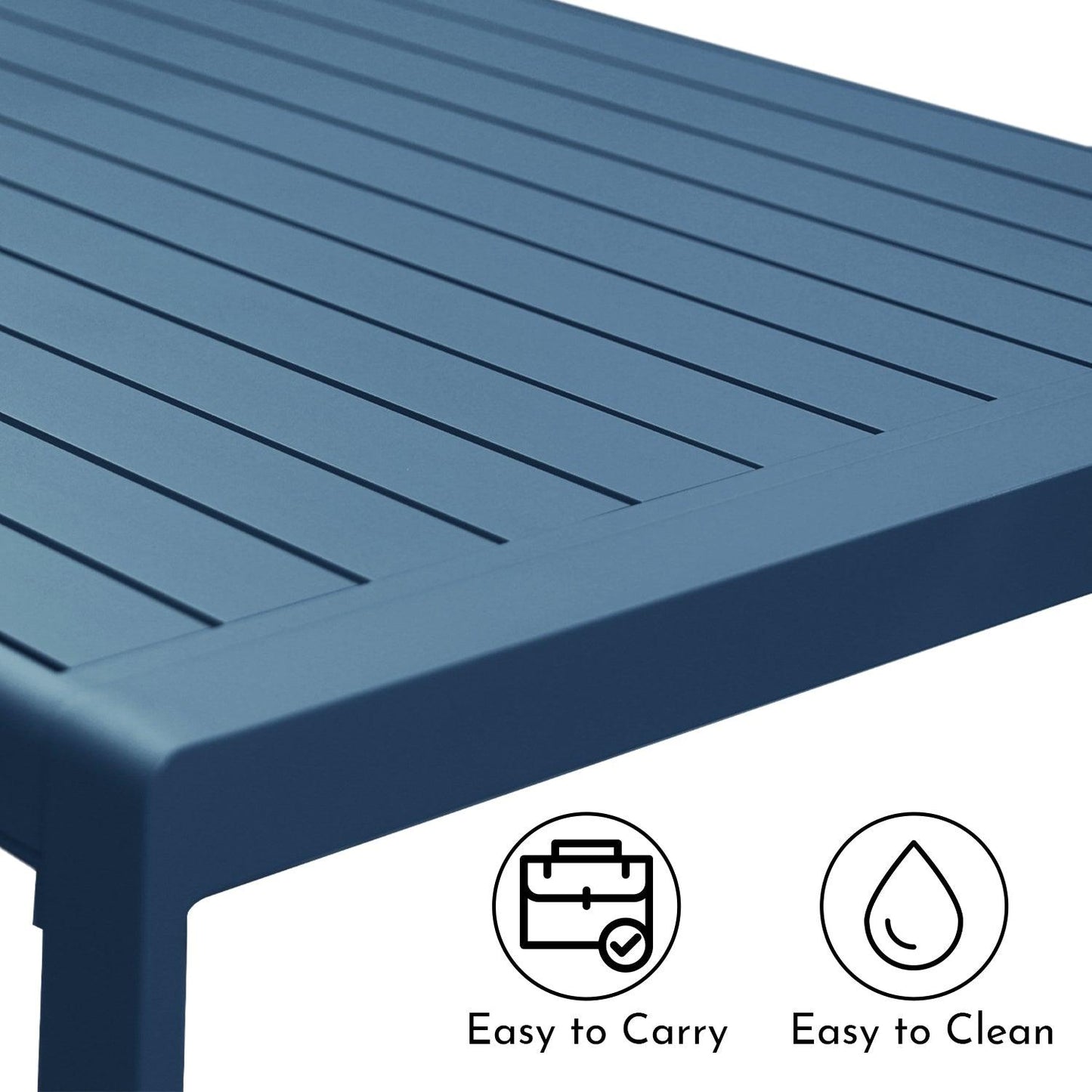 Outdoor 3-Piece Aluminum Picnic Table Set, Rectangular Patio Dining Table with Benches Furniture Aoodor LLC