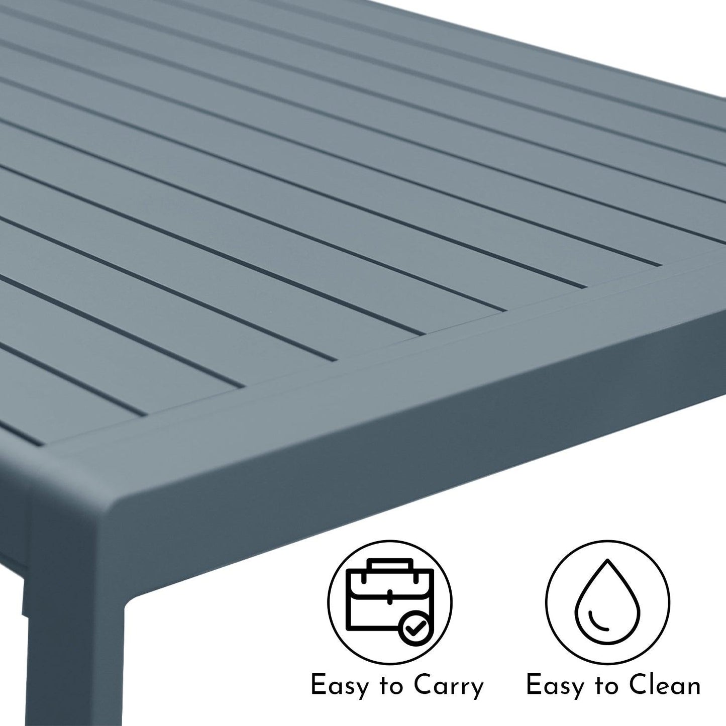 Outdoor 3-Piece Aluminum Picnic Table Set, Rectangular Patio Dining Table with Benches Furniture Aoodor LLC