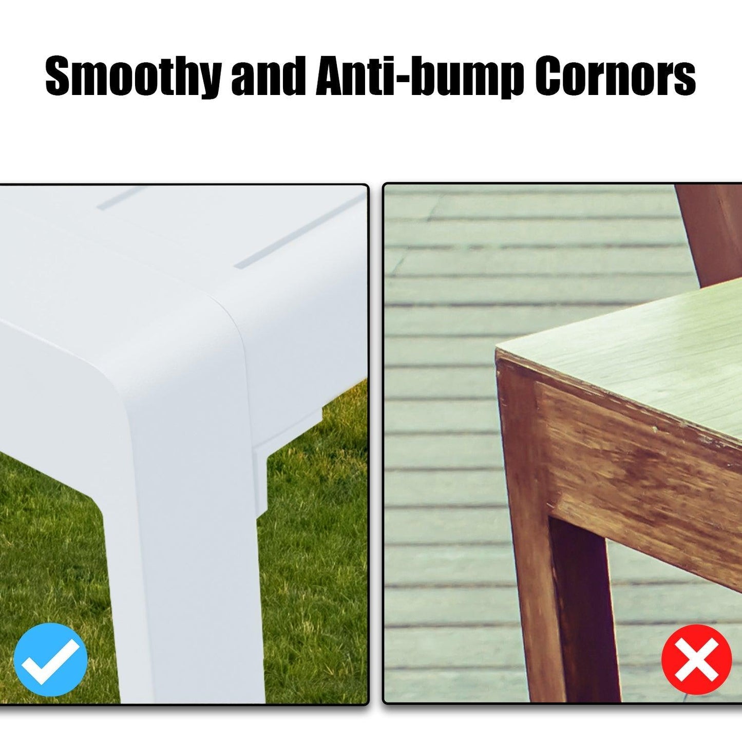 Outdoor 3-Piece Aluminum Picnic Table Set, Rectangular Patio Dining Table with Benches Furniture Aoodor LLC