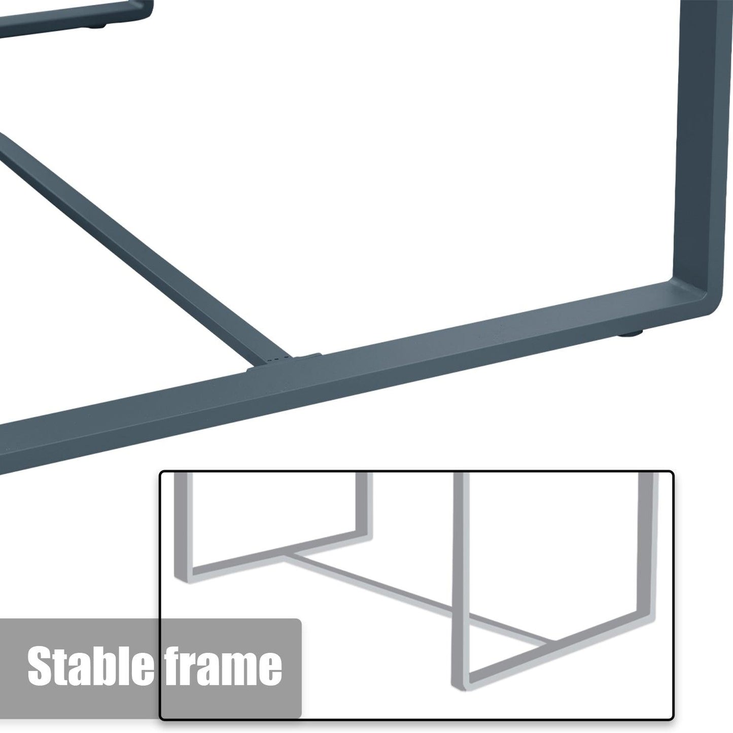 Outdoor 3-Piece Aluminum Picnic Table Set, Rectangular Patio Dining Table with Benches Furniture Aoodor LLC