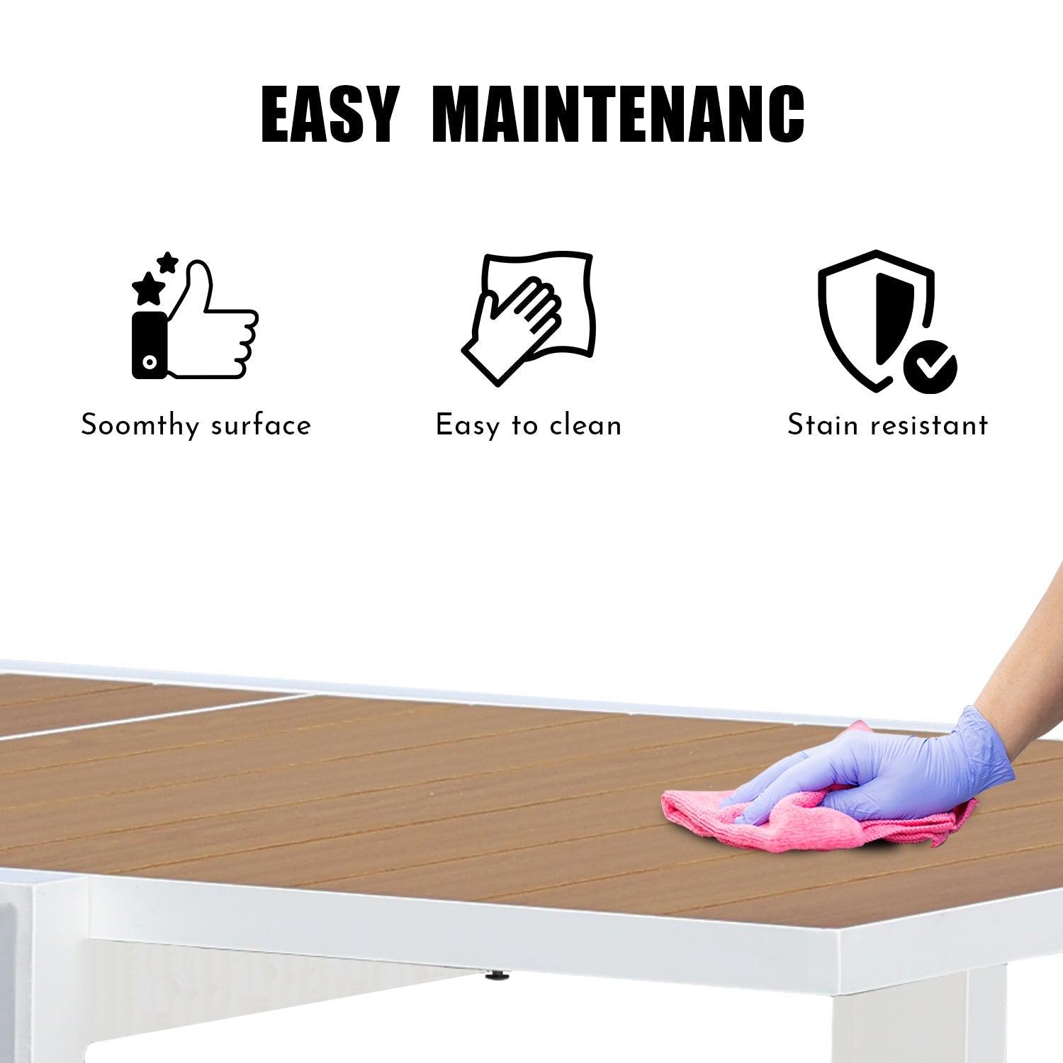 Outdoor 6-10 Person Aluminum Patio Extendable Dining Table - Modern Rectangular Table for Patio, Deck, Garden, Courtyard (Table Only) Furniture Aoodor LLC