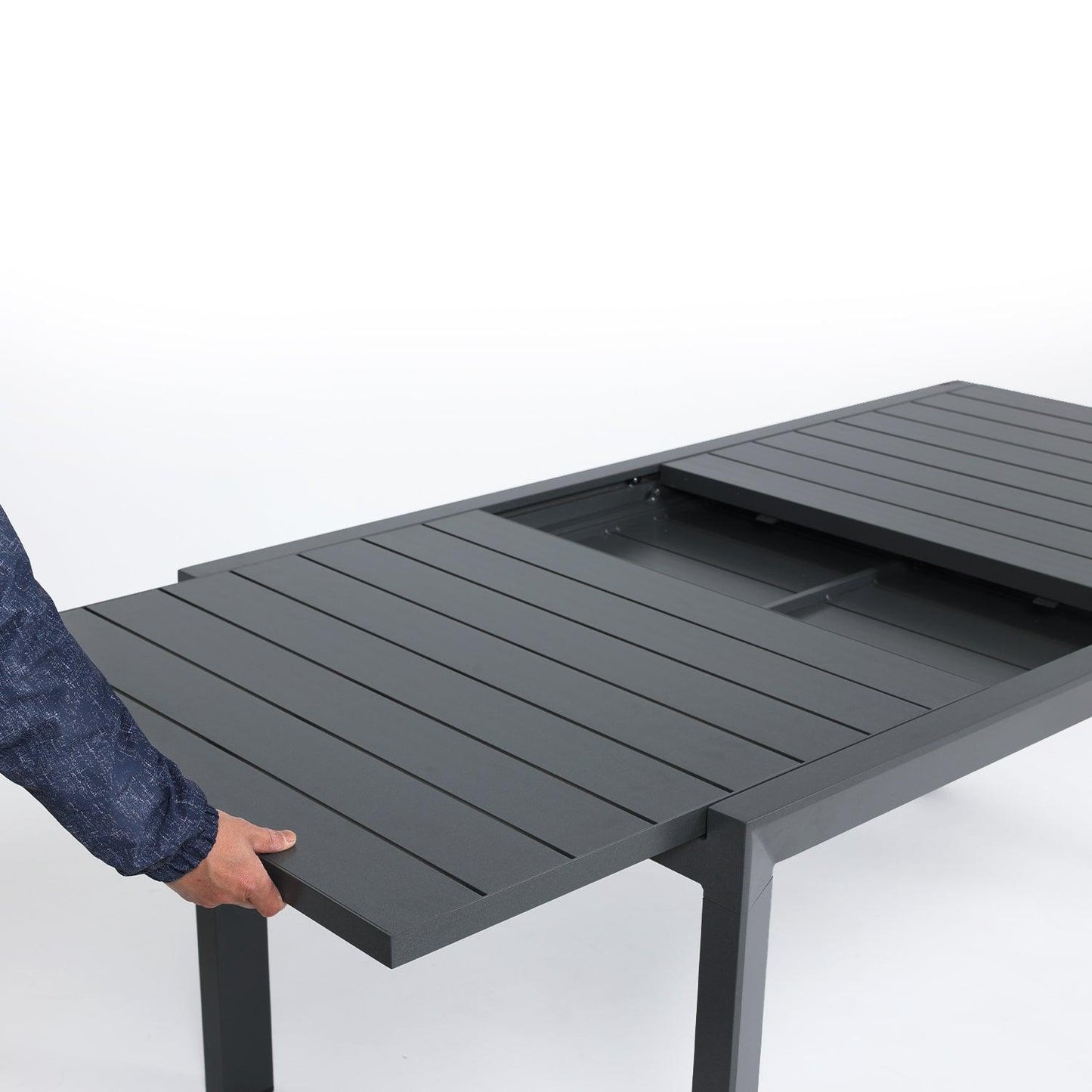 Outdoor 6-10 Person Aluminum Patio Extendable Dining Table - Modern Rectangular Table for Patio, Deck, Garden, Courtyard (Table Only) Furniture Aoodor LLC