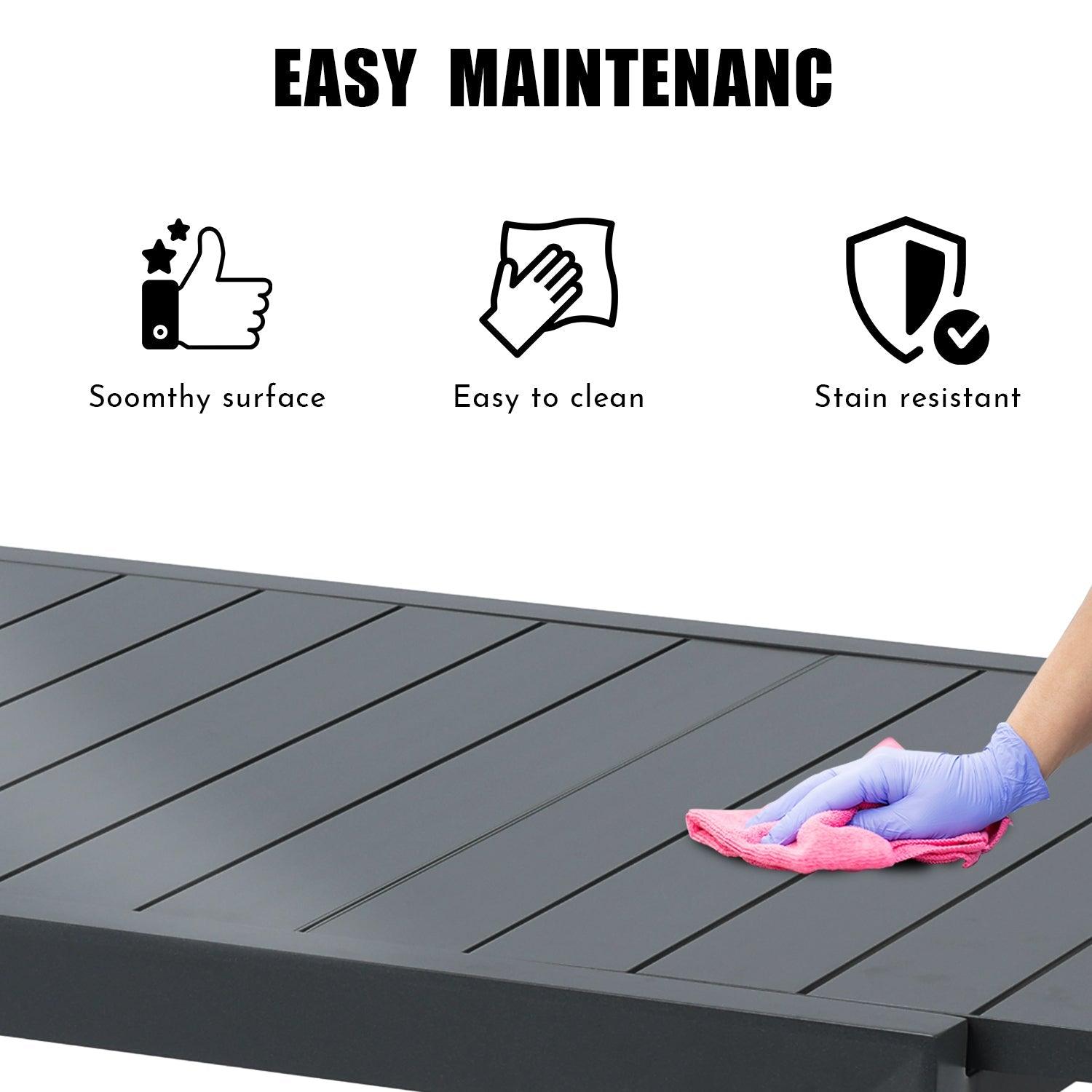 Outdoor 6-10 Person Aluminum Patio Extendable Dining Table - Modern Rectangular Table for Patio, Deck, Garden, Courtyard (Table Only) Furniture Aoodor LLC