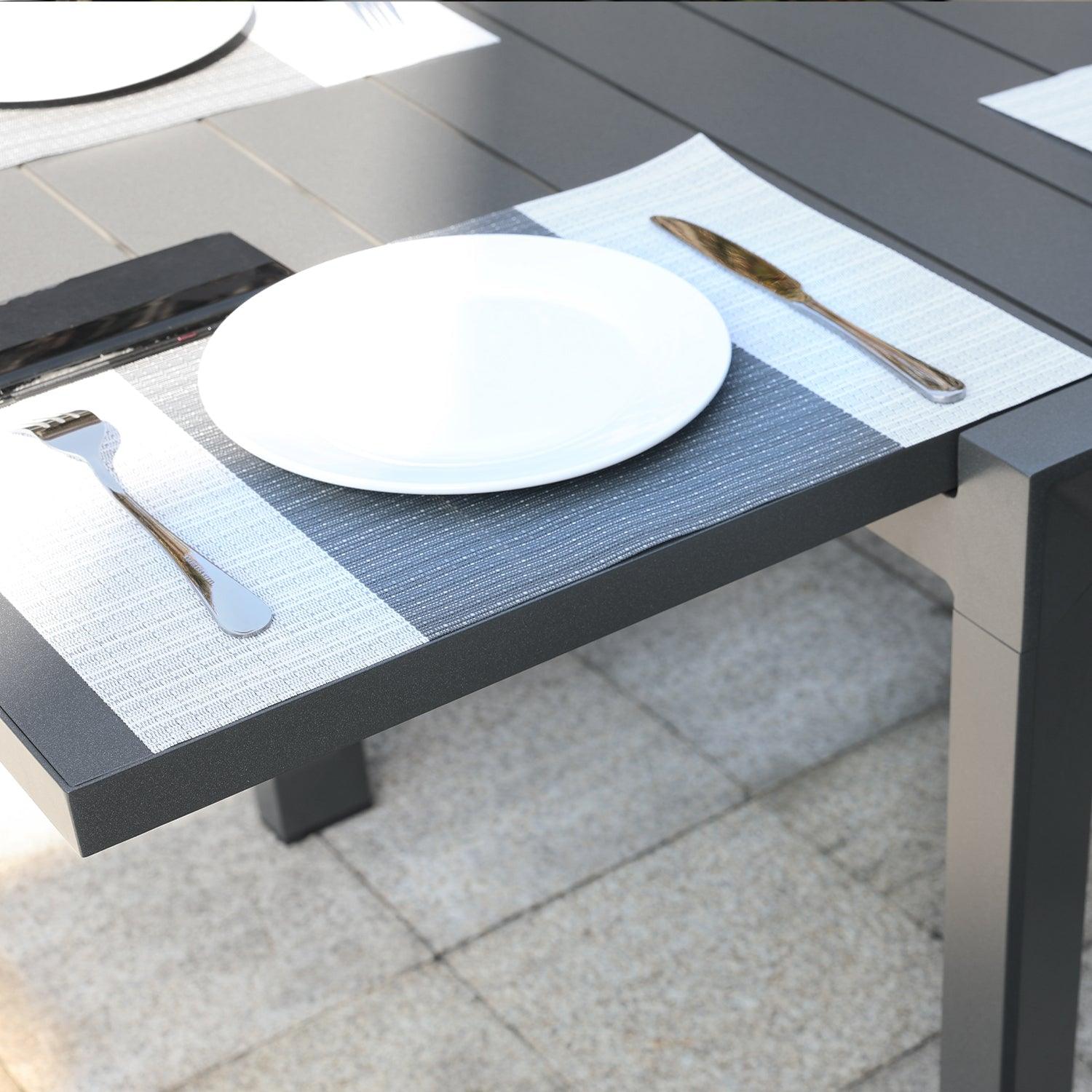 Outdoor 6-10 Person Aluminum Patio Extendable Dining Table - Modern Rectangular Table for Patio, Deck, Garden, Courtyard (Table Only) Furniture Aoodor LLC