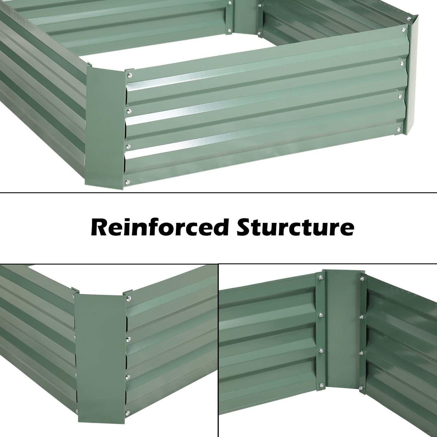 Outdoor Raised Garden Bed 3' x 3' x 1' Galvanized Steel Planter Box - Set of 2 Aoodor