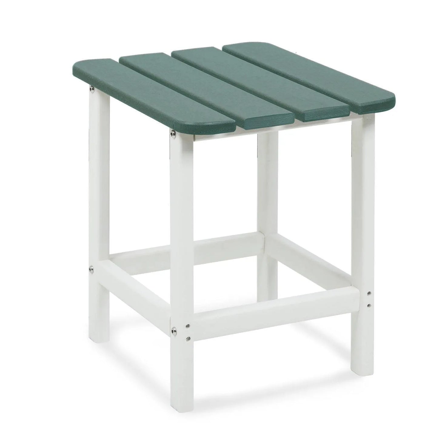 Outdoor Side Table, Square Adirondack Patio End Table for Patio, Pool, Porch Furniture Aoodor Green