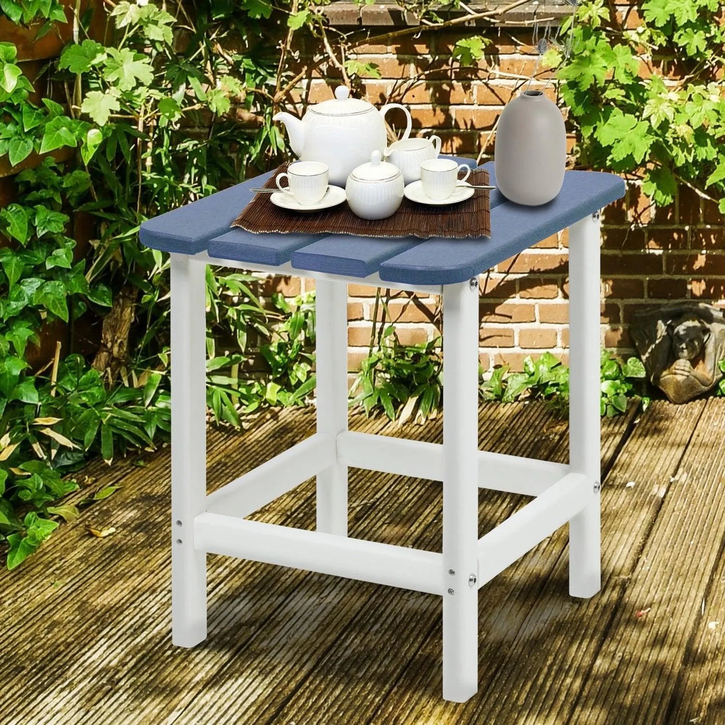 Outdoor Side Table, Square Adirondack Patio End Table for Patio, Pool, Porch Furniture Aoodor