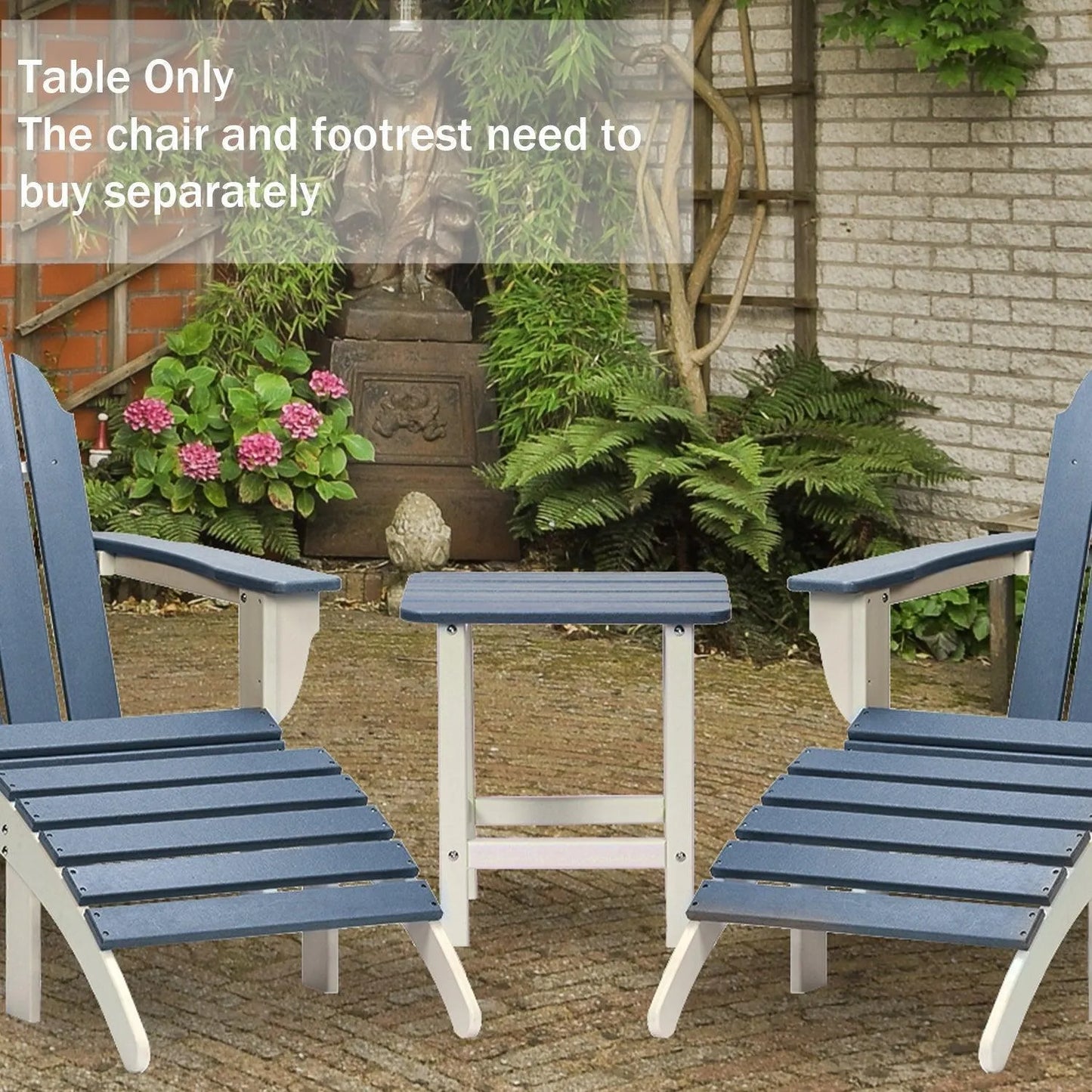 Outdoor Side Table, Square Adirondack Patio End Table for Patio, Pool, Porch Furniture Aoodor
