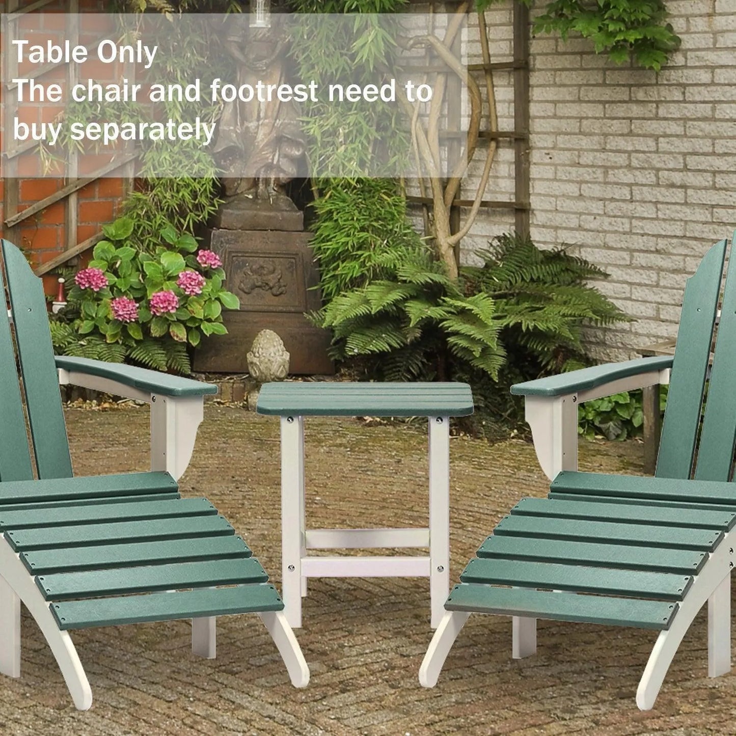 Outdoor Side Table, Square Adirondack Patio End Table for Patio, Pool, Porch Furniture Aoodor