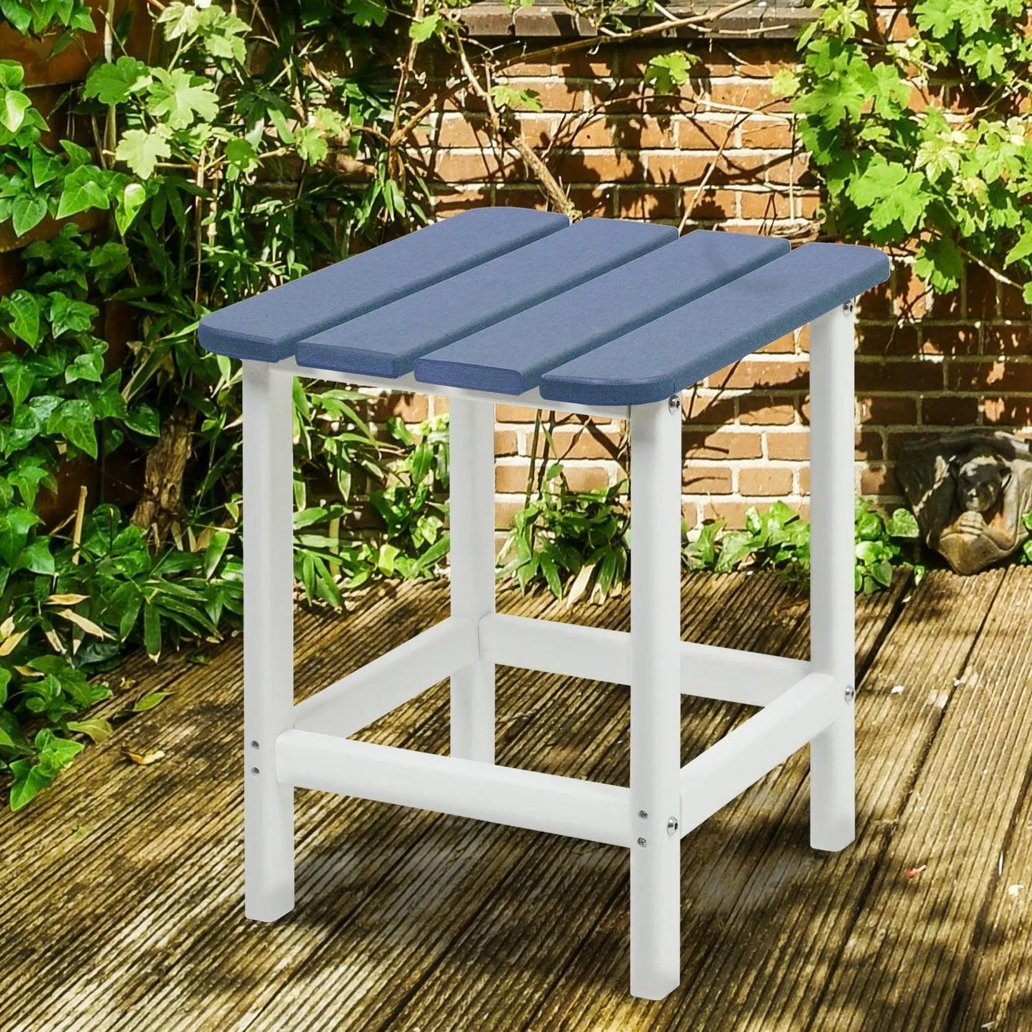 Outdoor Side Table, Square Adirondack Patio End Table for Patio, Pool, Porch Furniture Aoodor