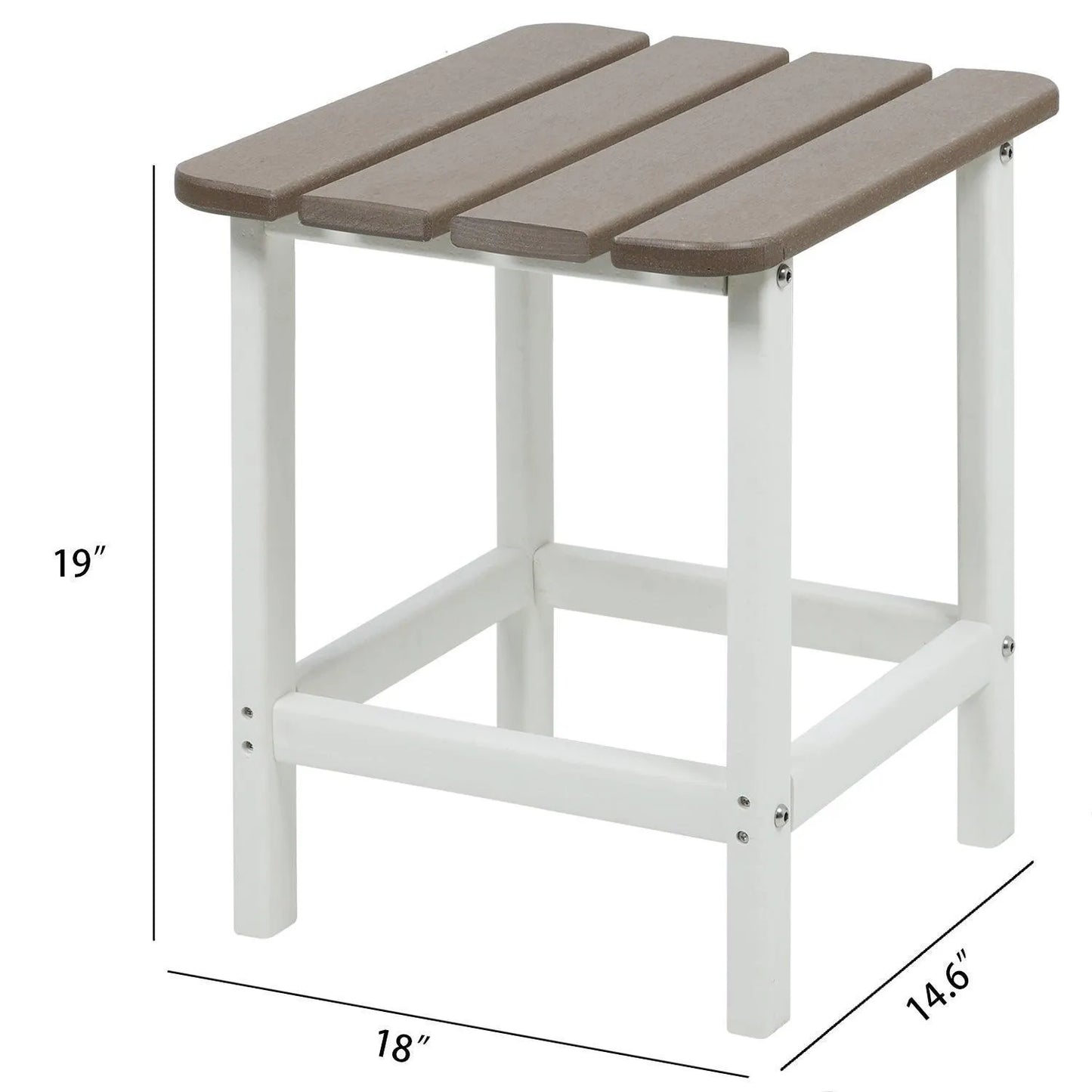Outdoor Side Table, Square Adirondack Patio End Table for Patio, Pool, Porch Furniture Aoodor