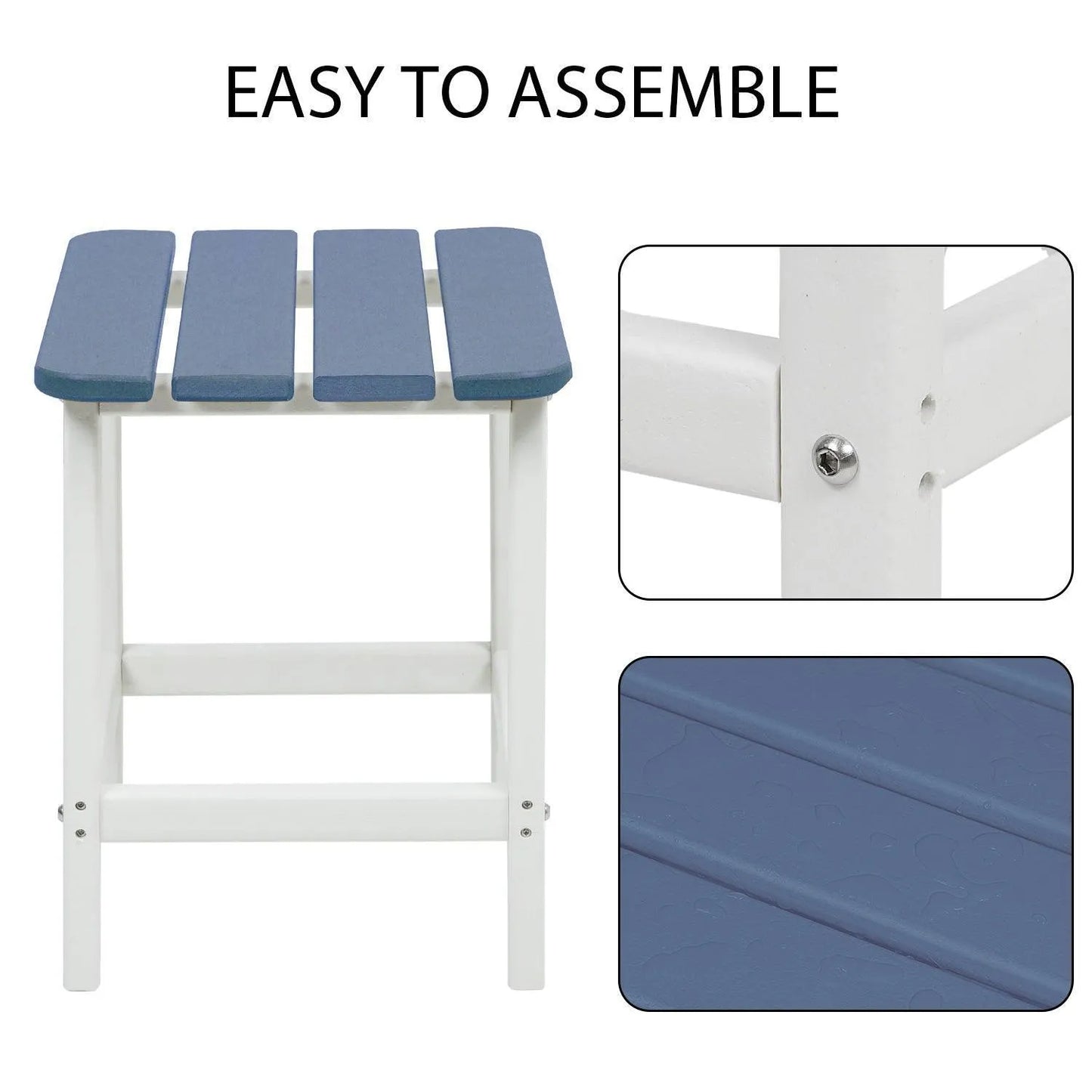 Outdoor Side Table, Square Adirondack Patio End Table for Patio, Pool, Porch Furniture Aoodor