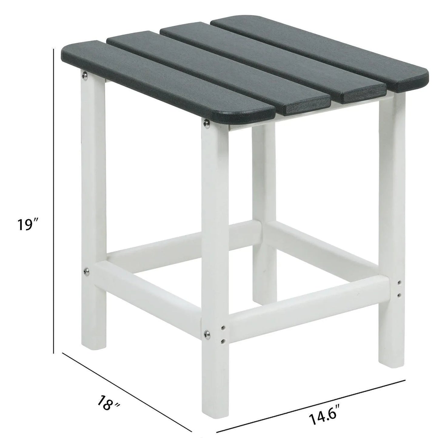 Outdoor Side Table, Square Adirondack Patio End Table for Patio, Pool, Porch Furniture Aoodor