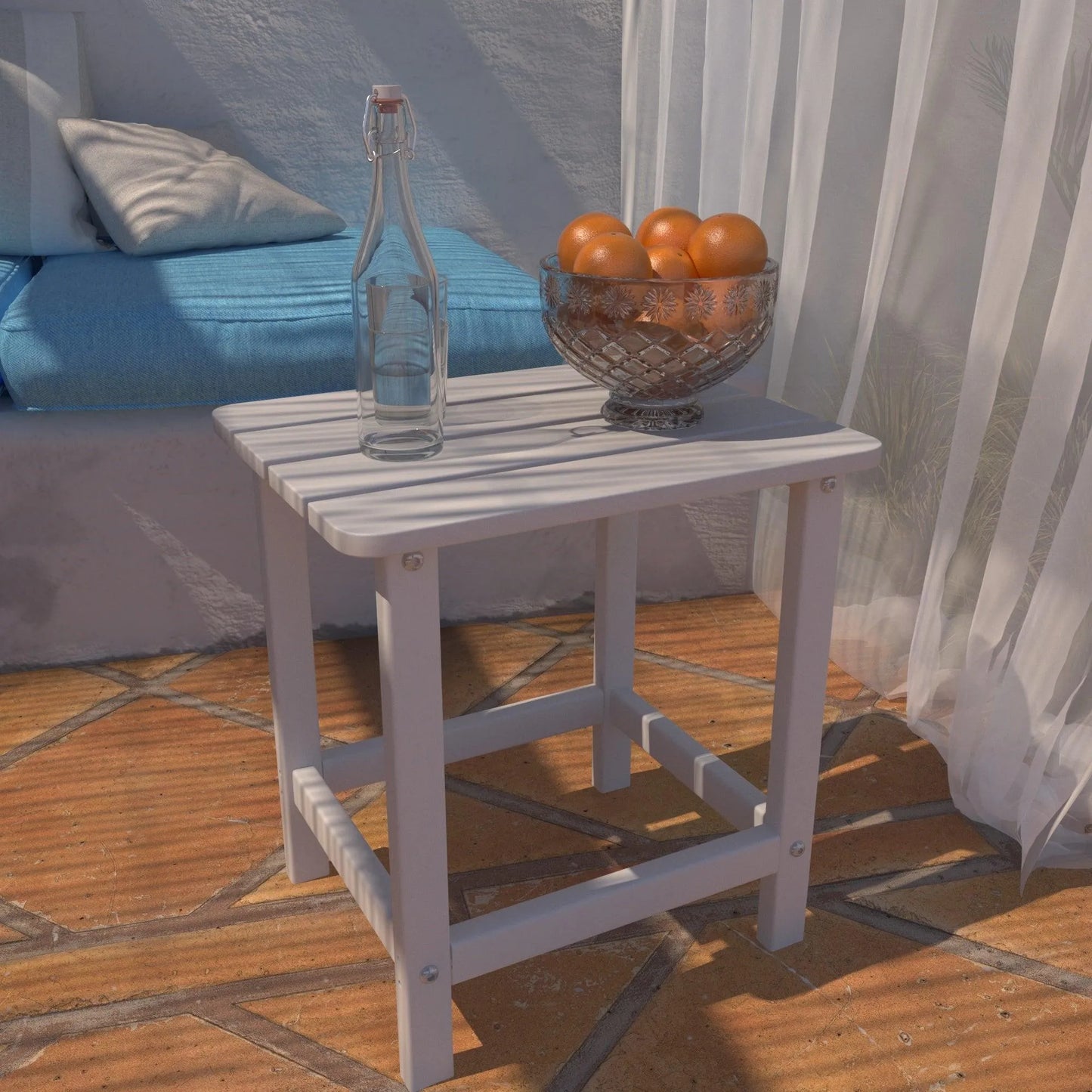 Outdoor Side Table, Square Adirondack Patio End Table for Patio, Pool, Porch Furniture Aoodor