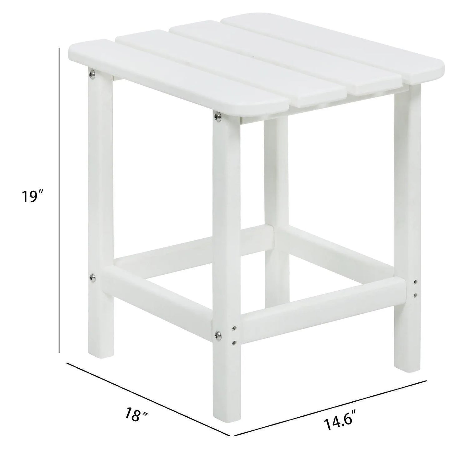 Outdoor Side Table, Square Adirondack Patio End Table for Patio, Pool, Porch Furniture Aoodor