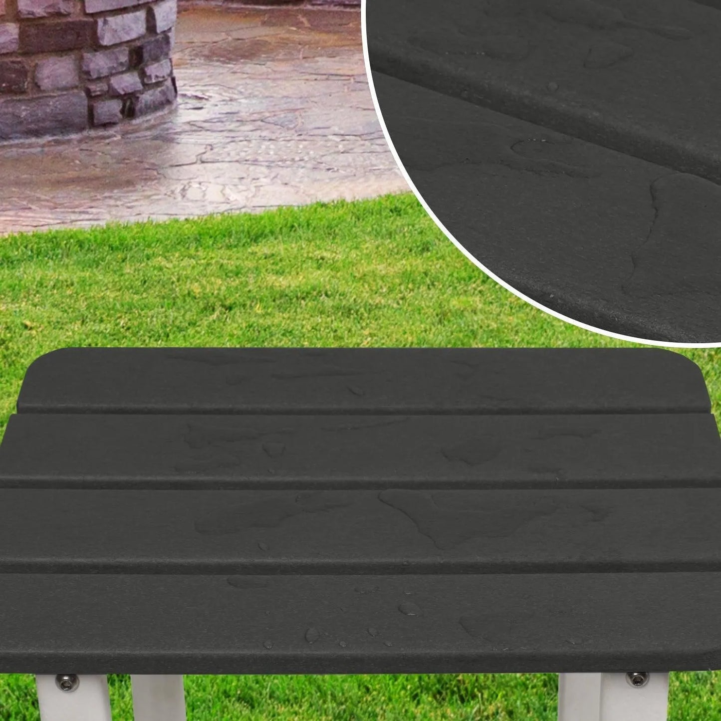 Outdoor Side Table, Square Adirondack Patio End Table for Patio, Pool, Porch Furniture Aoodor