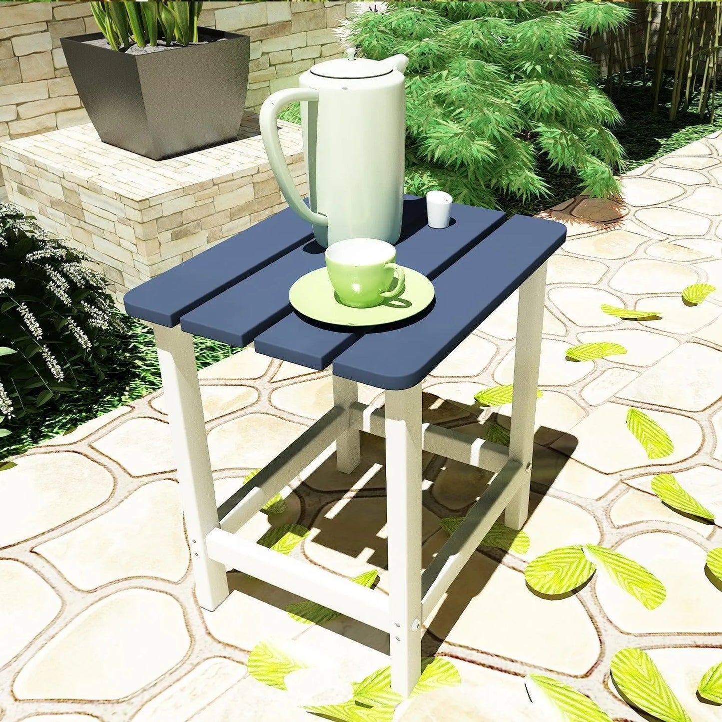Outdoor Side Table, Square Adirondack Patio End Table for Patio, Pool, Porch Furniture Aoodor