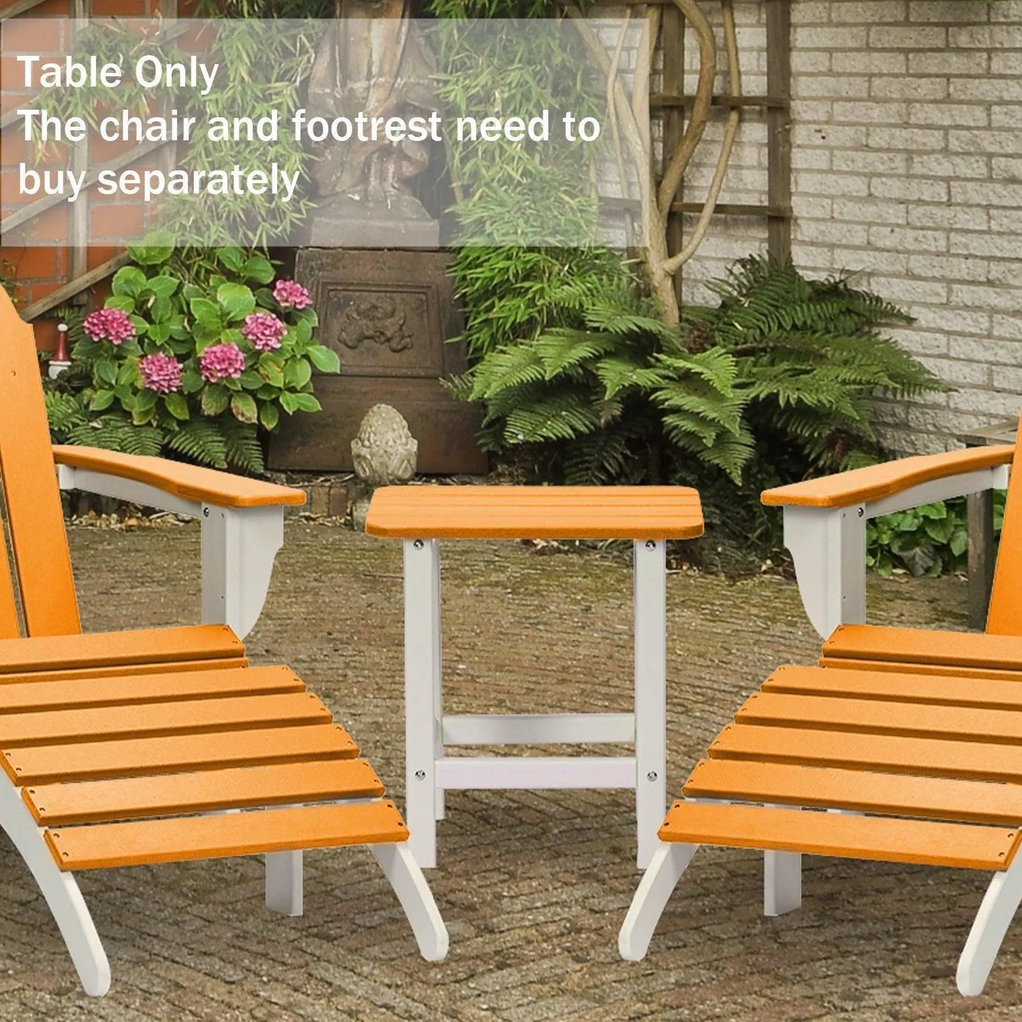 Outdoor Side Table, Square Adirondack Patio End Table for Patio, Pool, Porch Furniture Aoodor