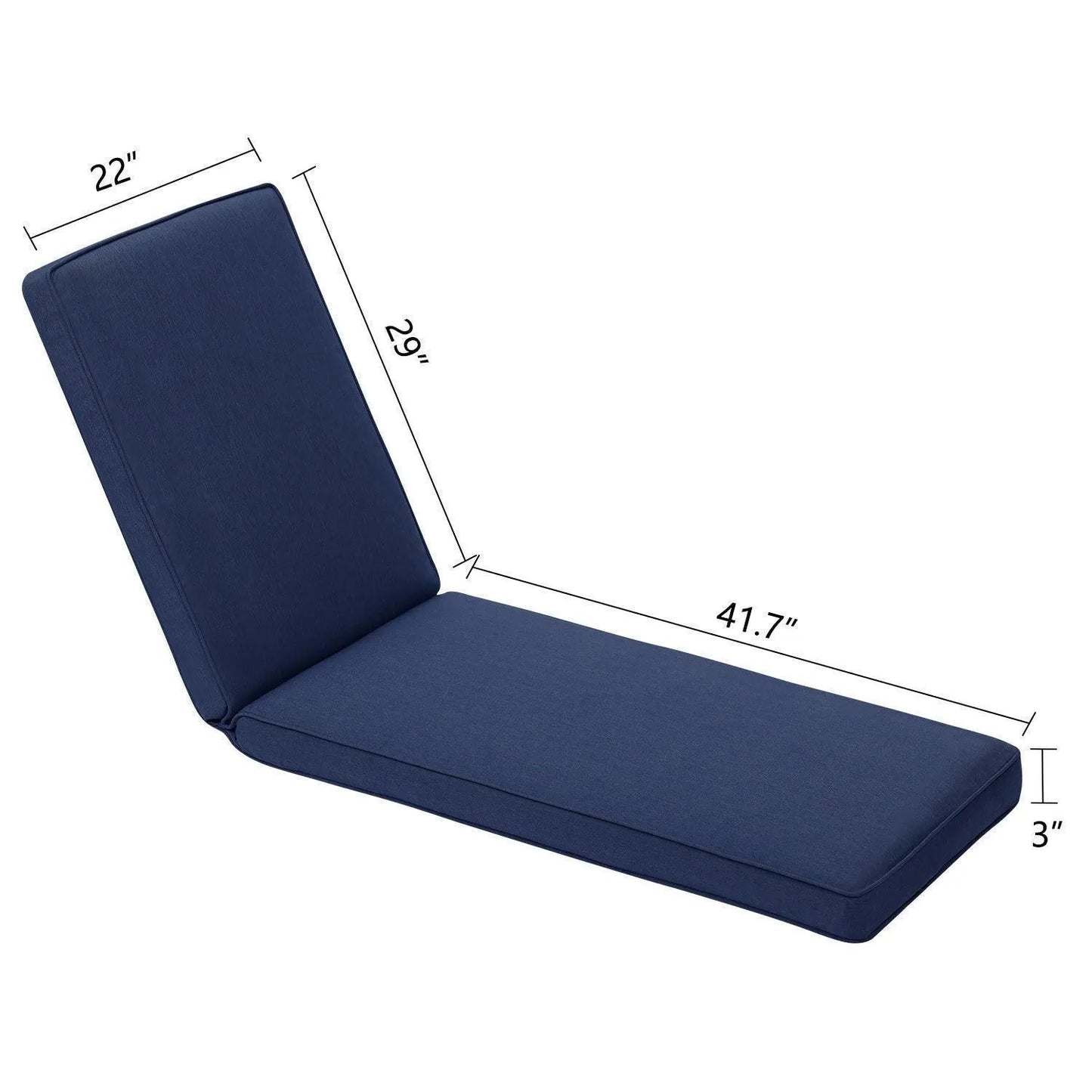 Patio Chaise Lounger Cushions Set of 2, Olefin Fabric, Water-Resistant, 72x21x3 Inches(Only Cushions) CUSHION Aoodor