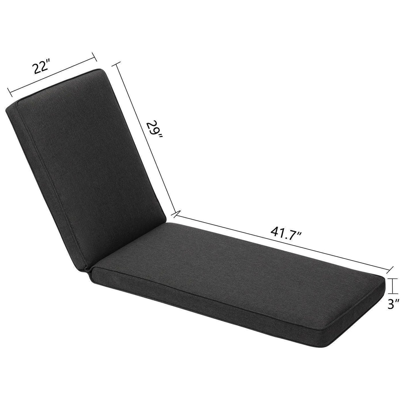 Patio Chaise Lounger Cushions Set of 2, Olefin Fabric, Water-Resistant, 72x21x3 Inches(Only Cushions) CUSHION Aoodor