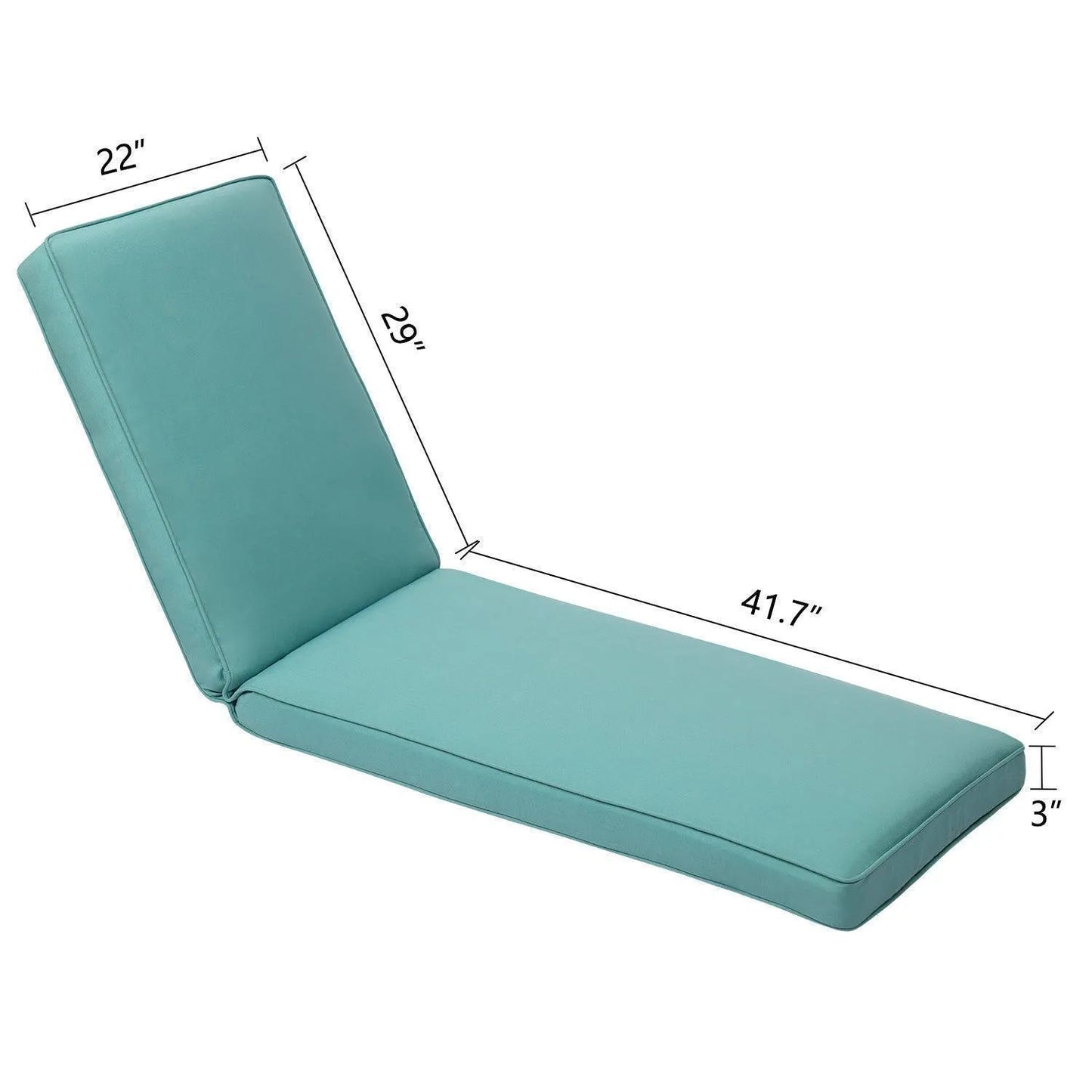 Patio Chaise Lounger Cushions Set of 2, Olefin Fabric, Water-Resistant, 72x21x3 Inches(Only Cushions) CUSHION Aoodor