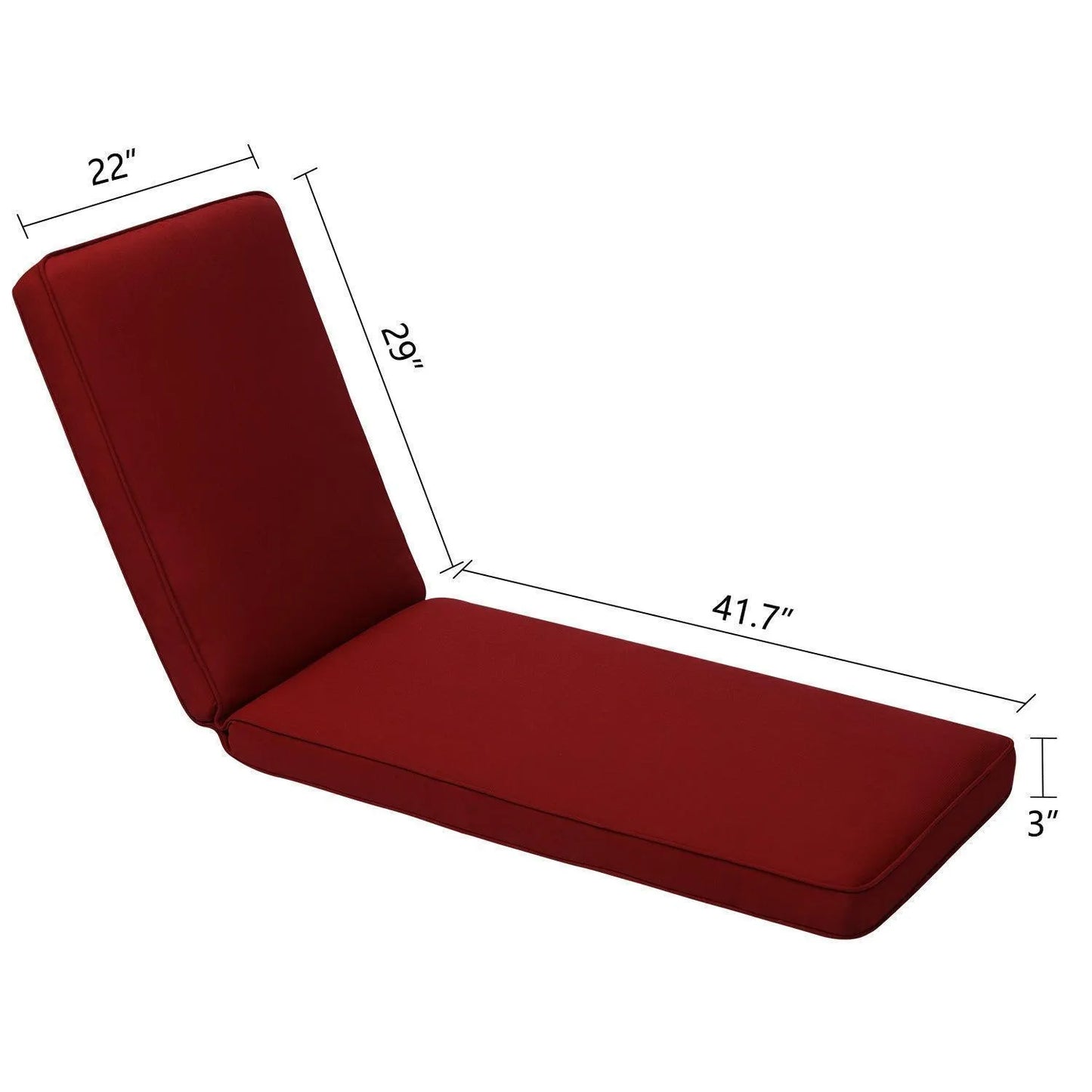 Patio Chaise Lounger Cushions Set of 2, Olefin Fabric, Water-Resistant, 72x21x3 Inches(Only Cushions) CUSHION Aoodor