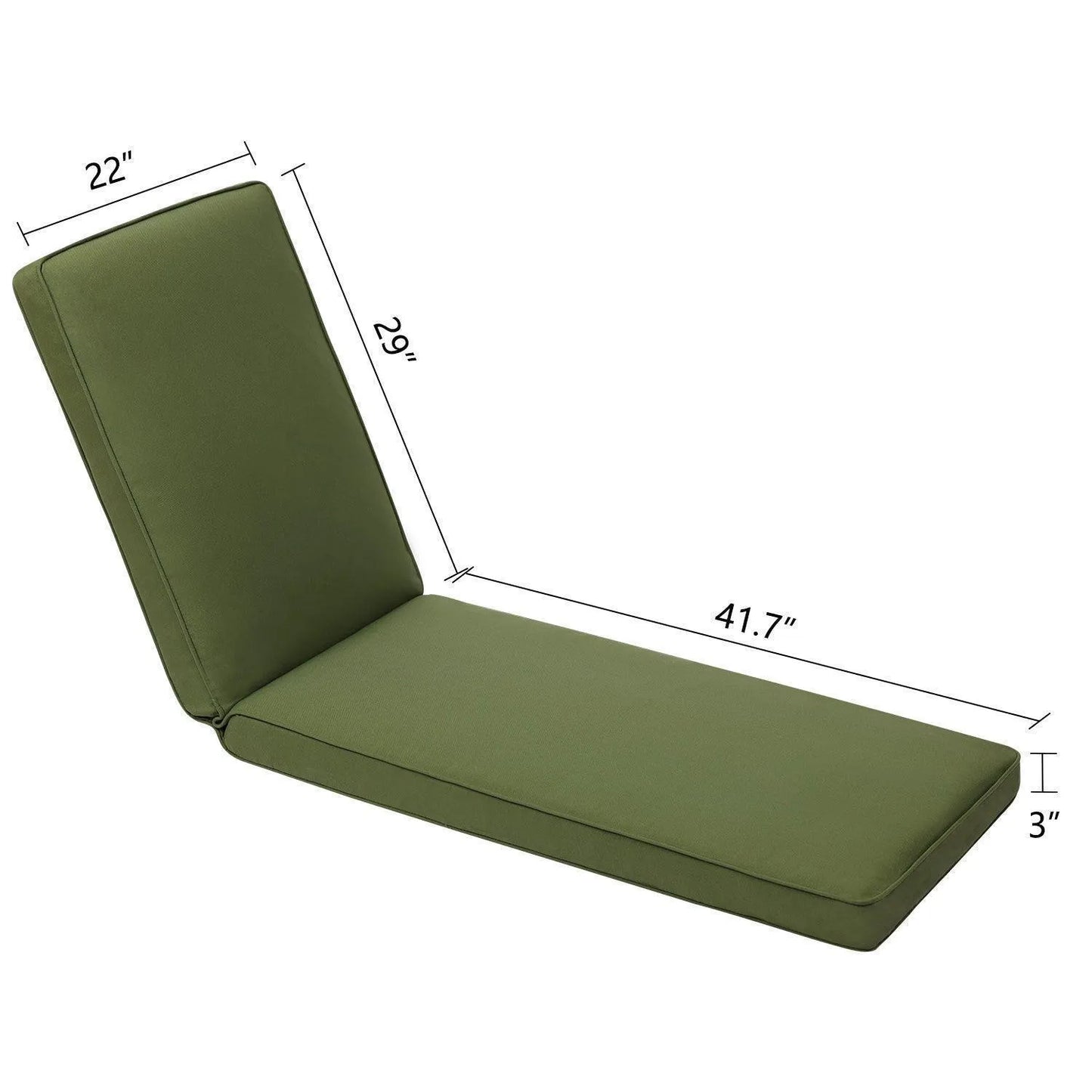 Patio Chaise Lounger Cushions Set of 2, Olefin Fabric, Water-Resistant, 72x21x3 Inches(Only Cushions) CUSHION Aoodor
