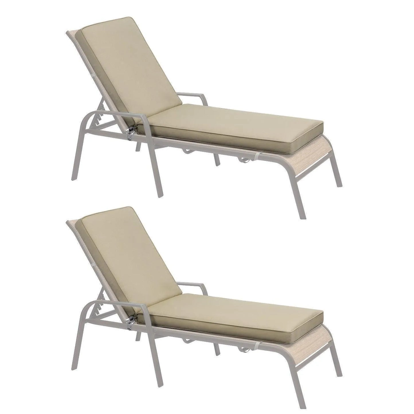 Patio Chaise Lounger Cushions Set of 2, Olefin Fabric, Water-Resistant, 72x21x3 Inches(Only Cushions) CUSHION Aoodor Brown